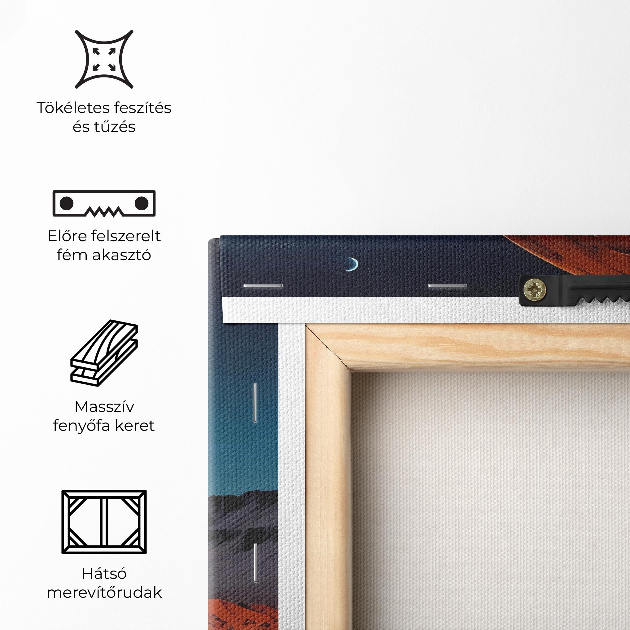 Grey Orange Moon Art mockup 5