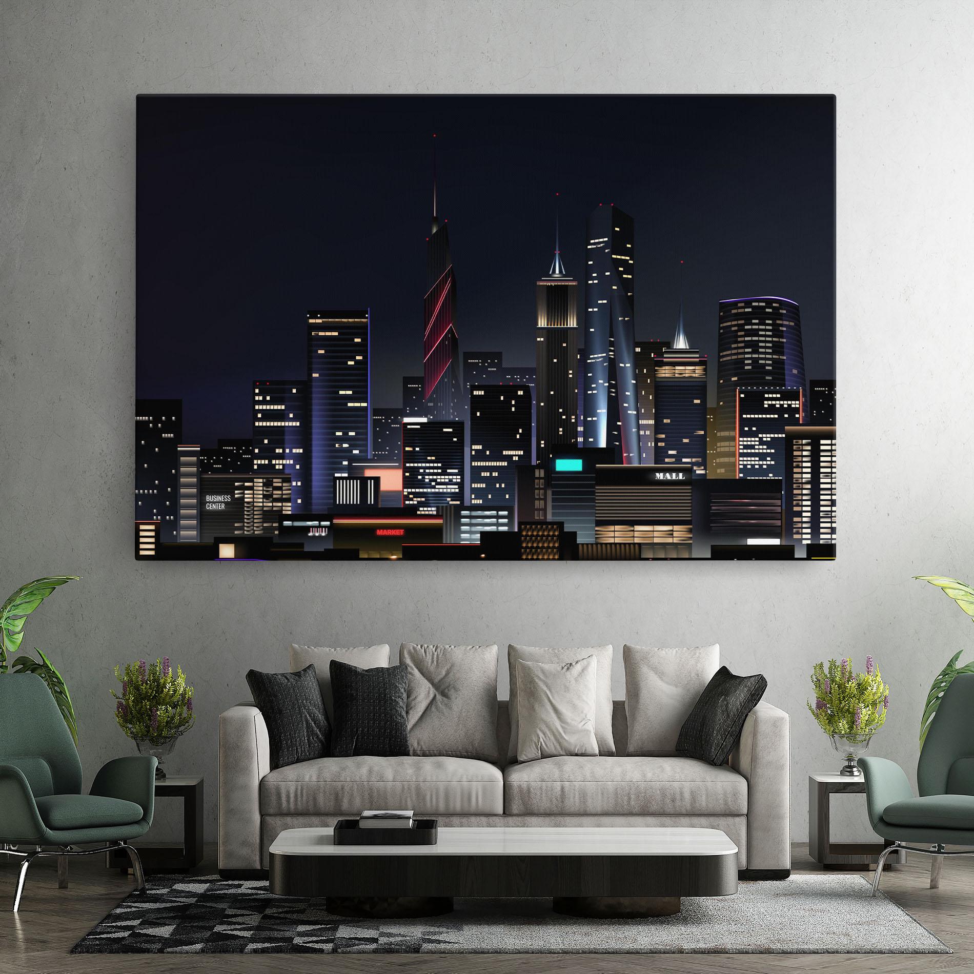 Vászonkép Night City mockup 7