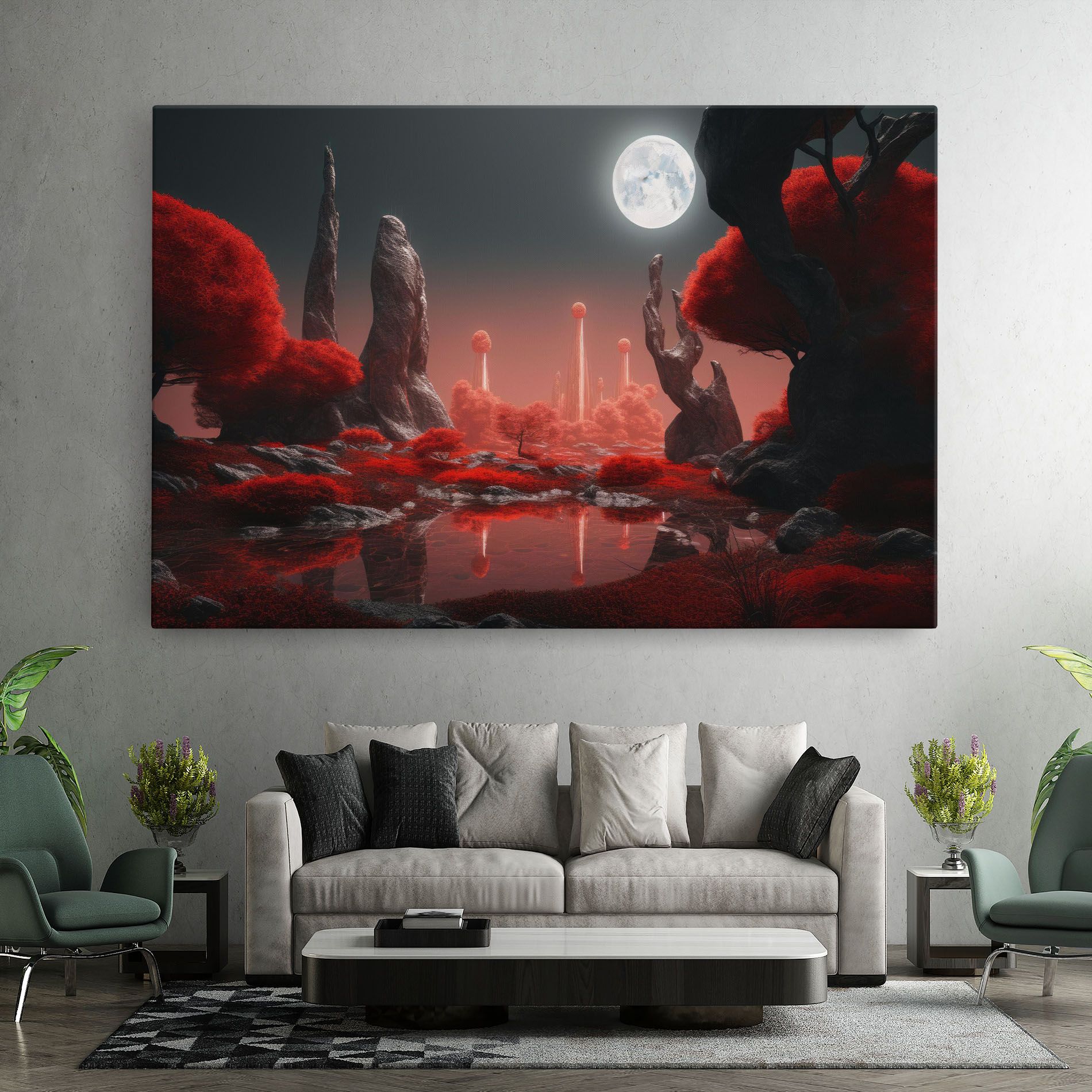 Red Alien Trees mockup 7