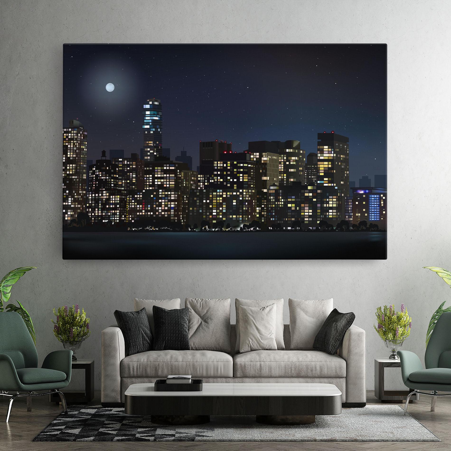 Vászonkép Urban City Night mockup 7