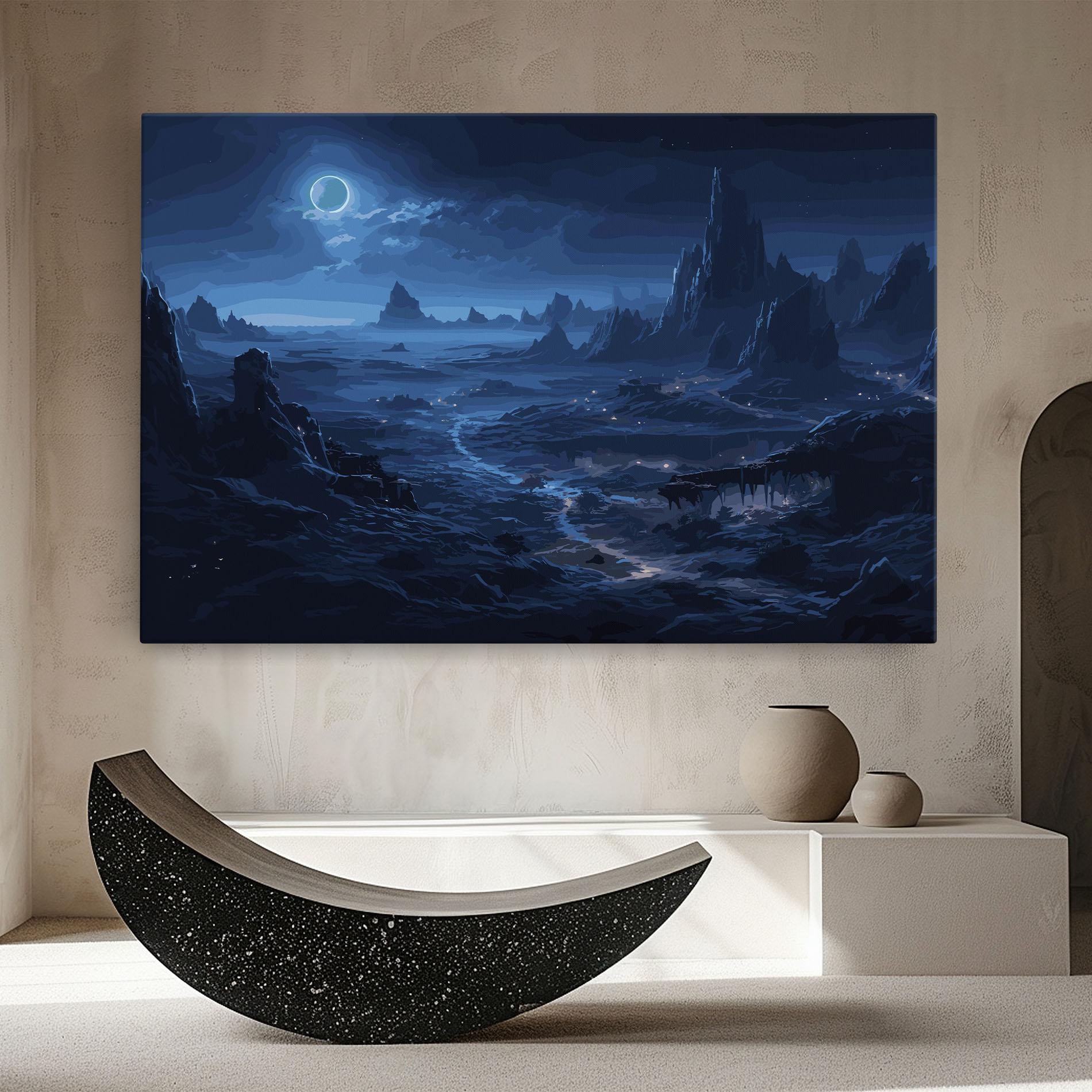 Vászonkép Blue Art World mockup 8