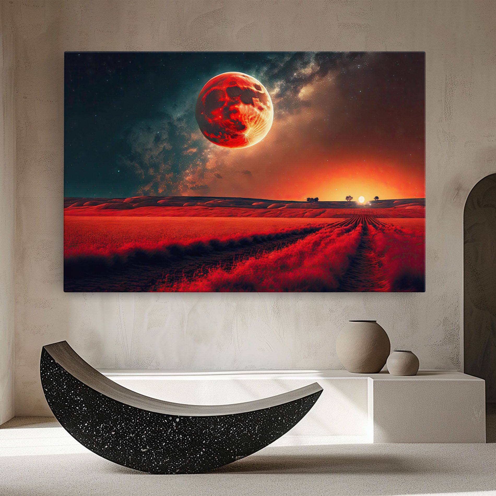 Huge Red Moon mockup 8