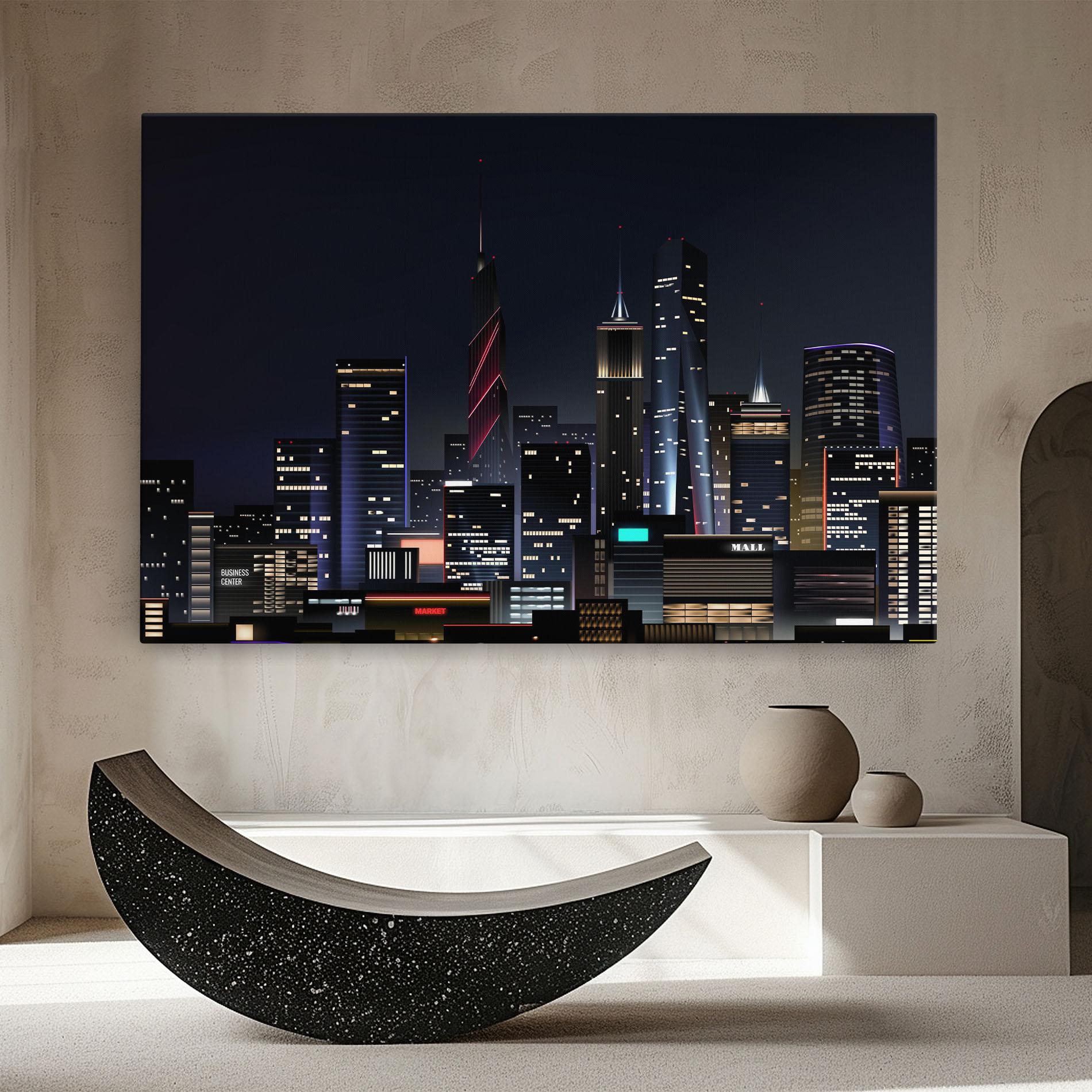 Vászonkép Night City mockup 8