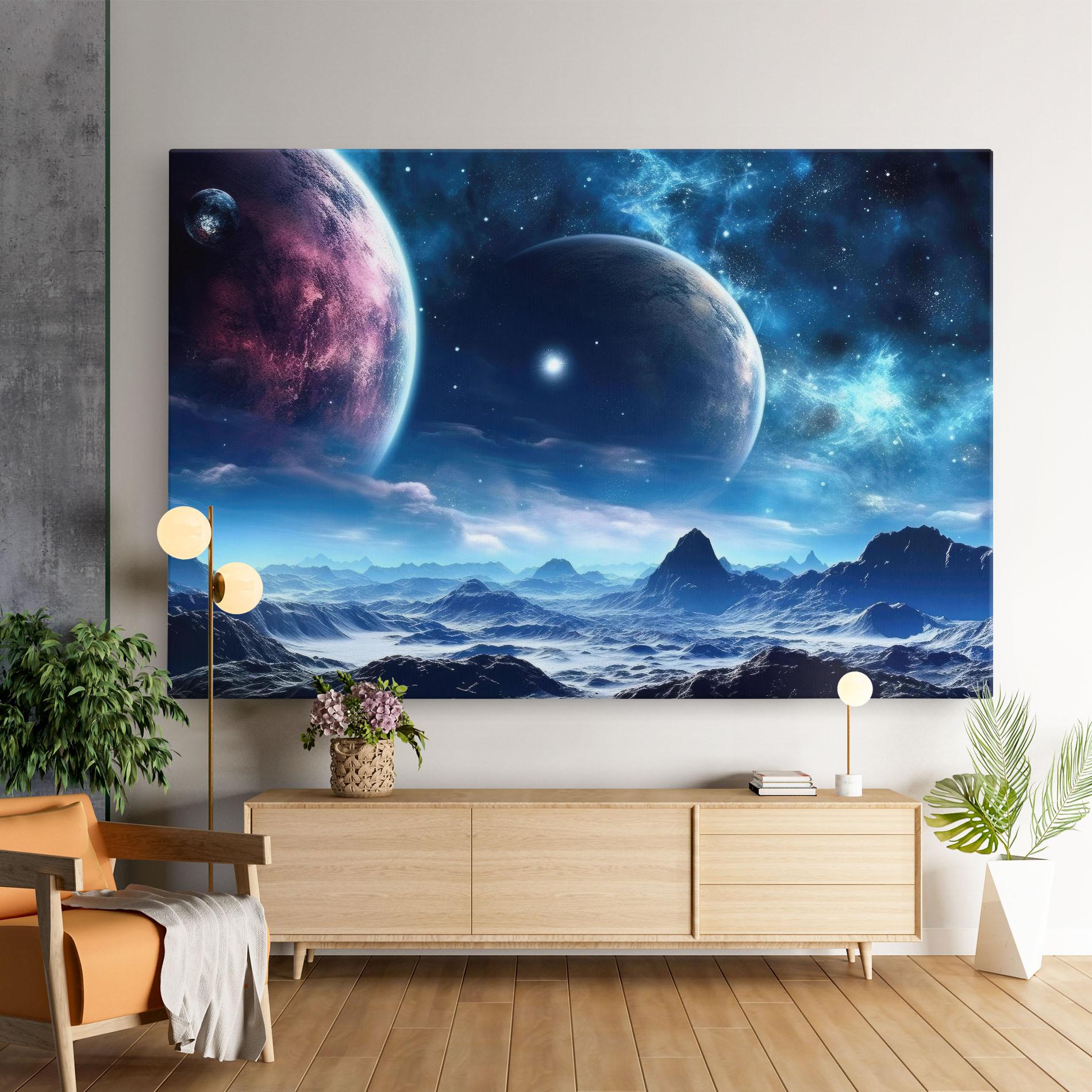 Vászonkép Space Planets And Stars mockup 9