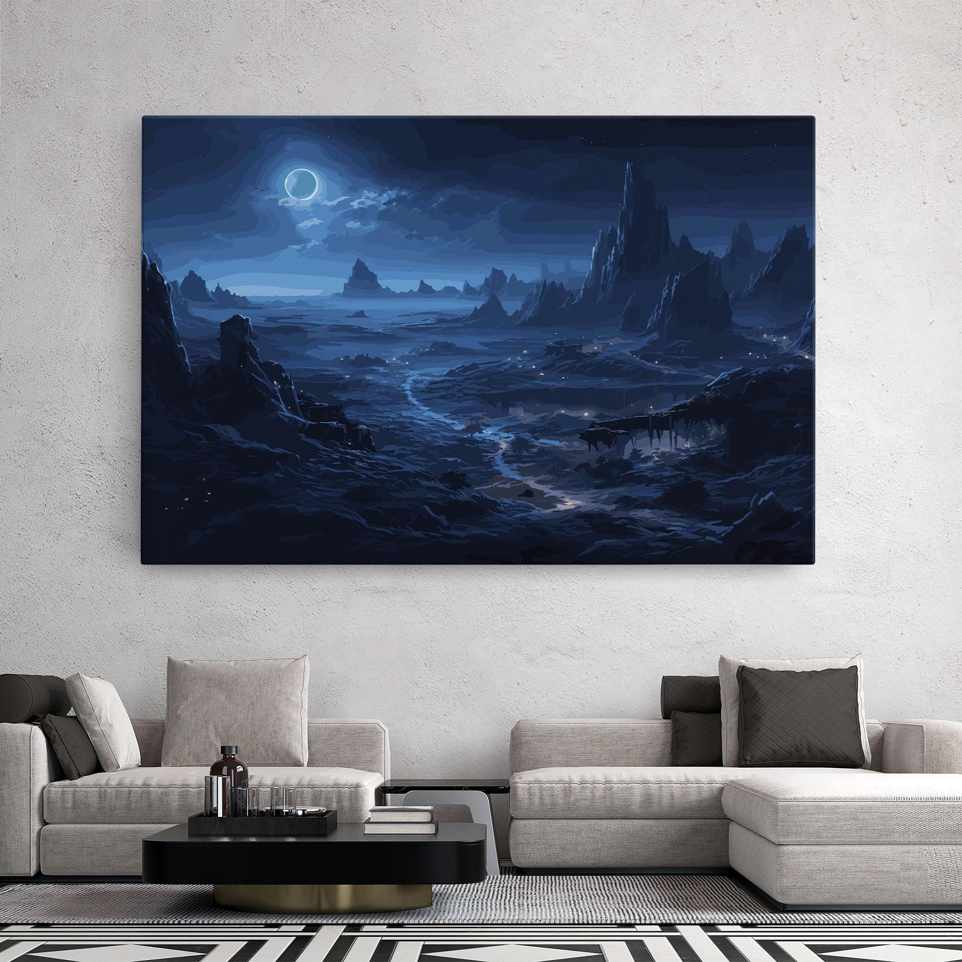 Vászonkép Blue Art World mockup 2