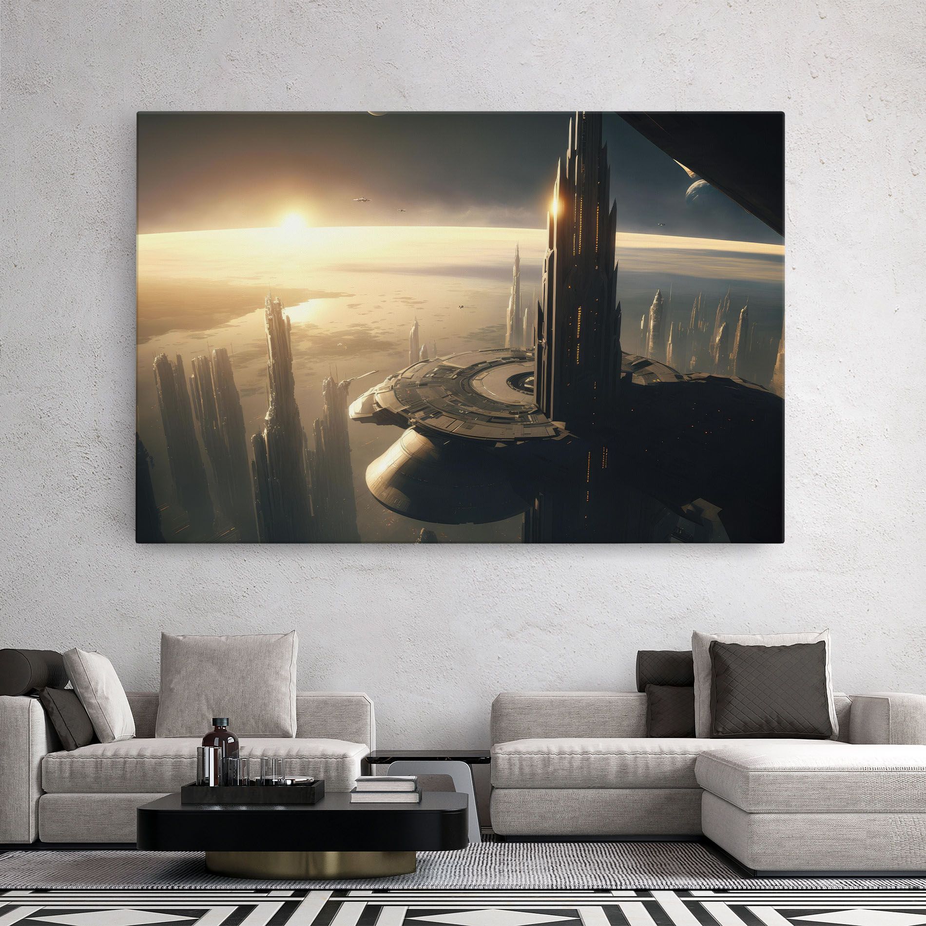 Fantasy Futuristic Cityscape mockup 2