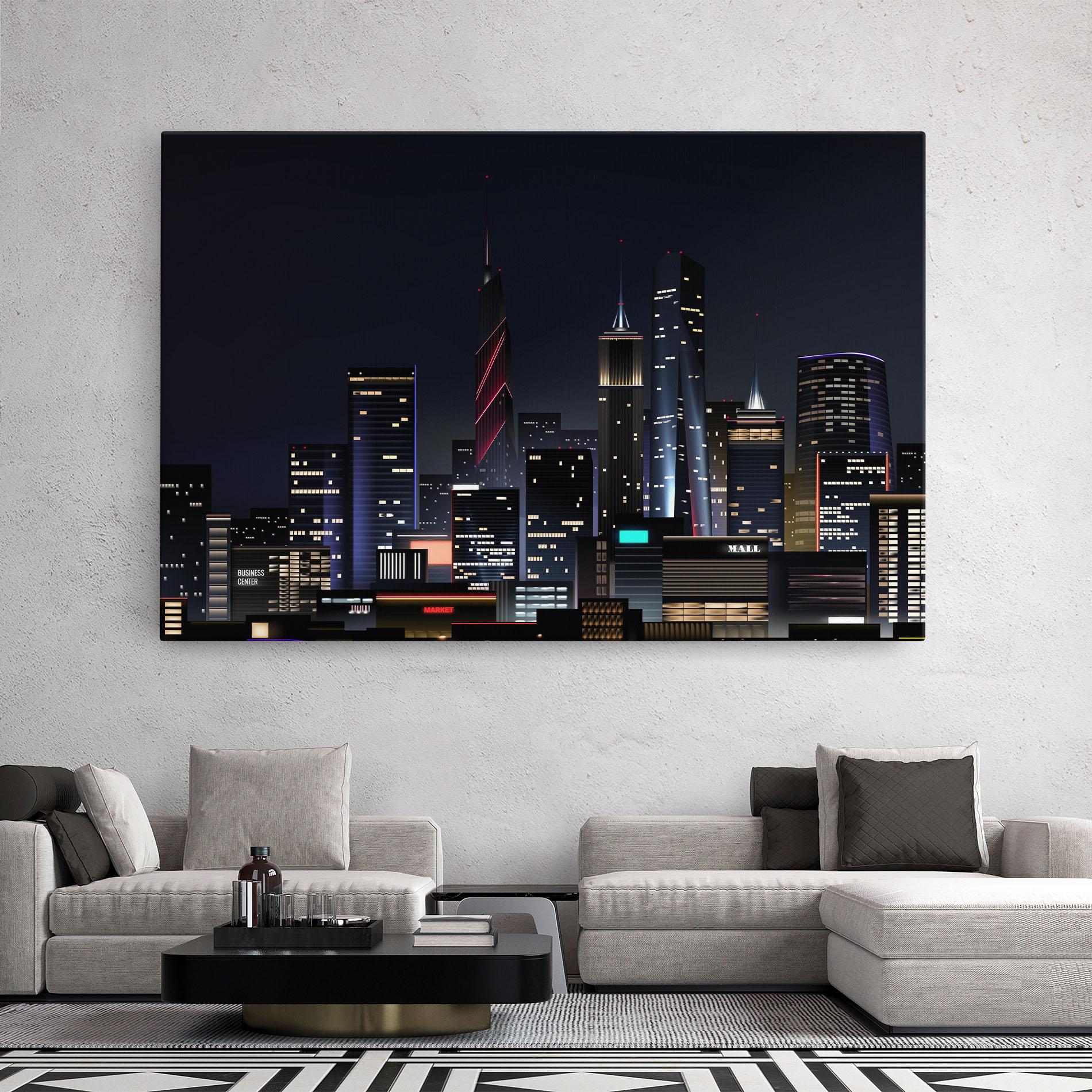 Vászonkép Night City mockup 2