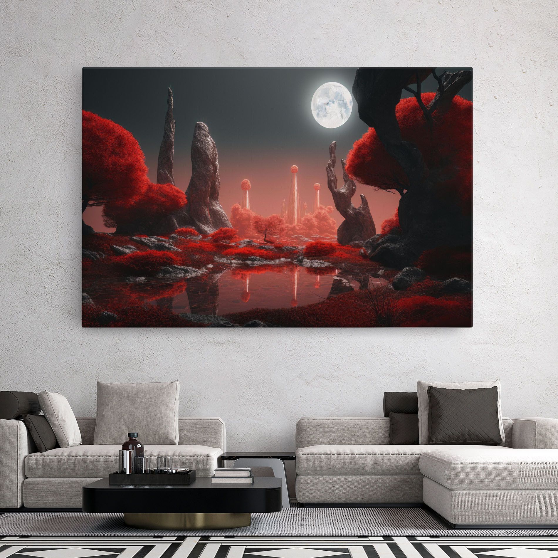 Red Alien Trees mockup 2