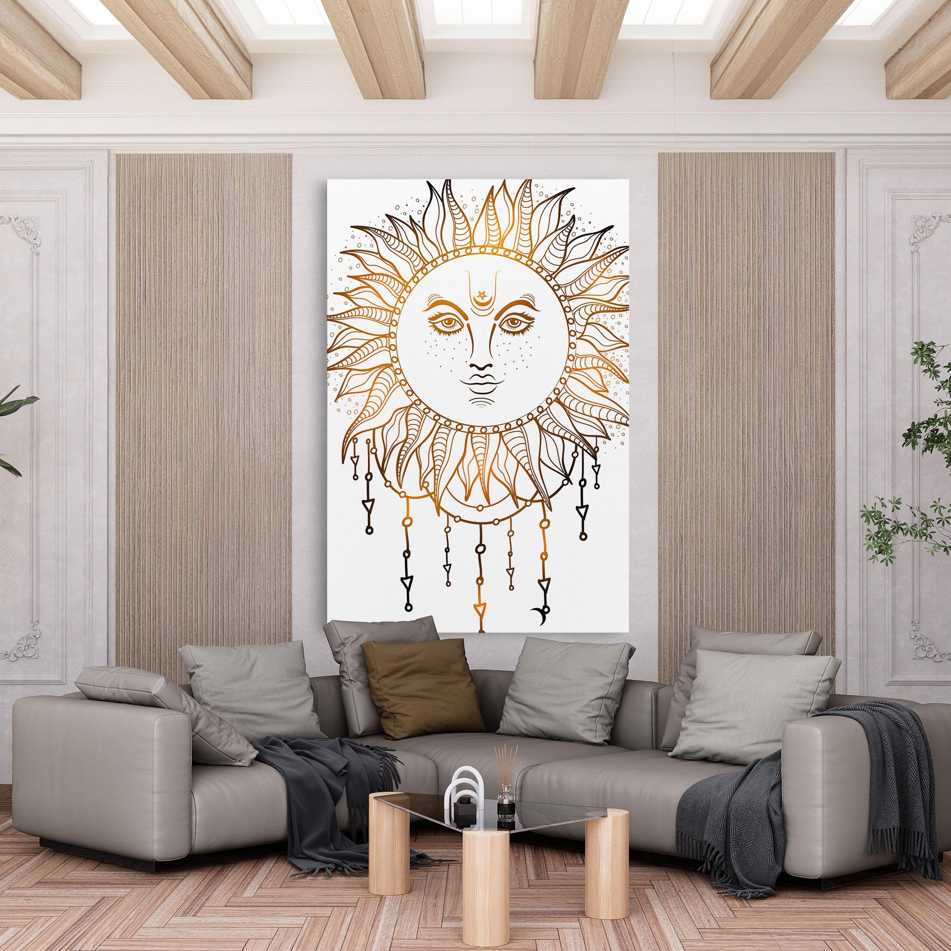 Vászonkép Gold Sun Face mockup 6