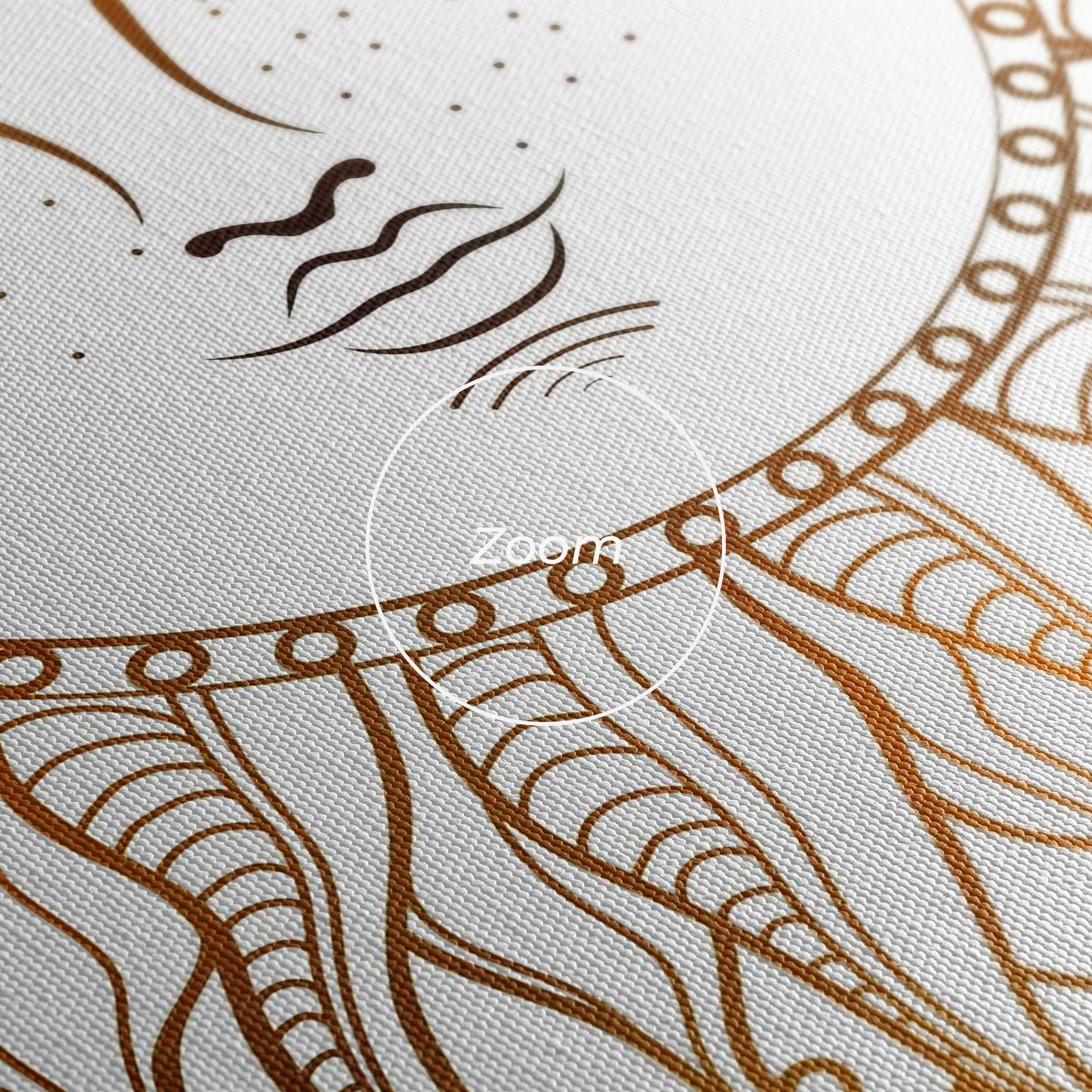 Vászonkép Gold Sun Face mockup 3