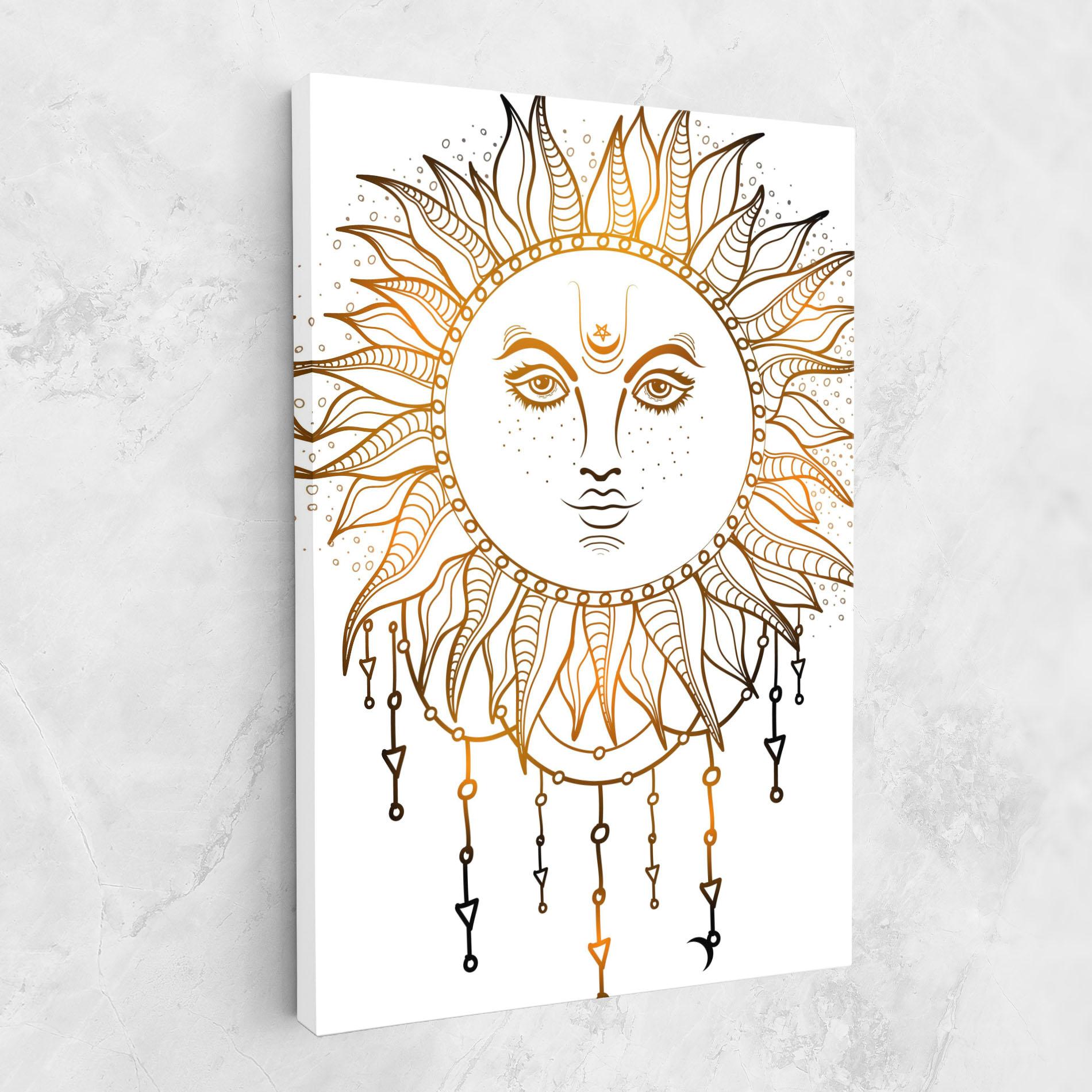 Vászonkép Gold Sun Face mockup 1