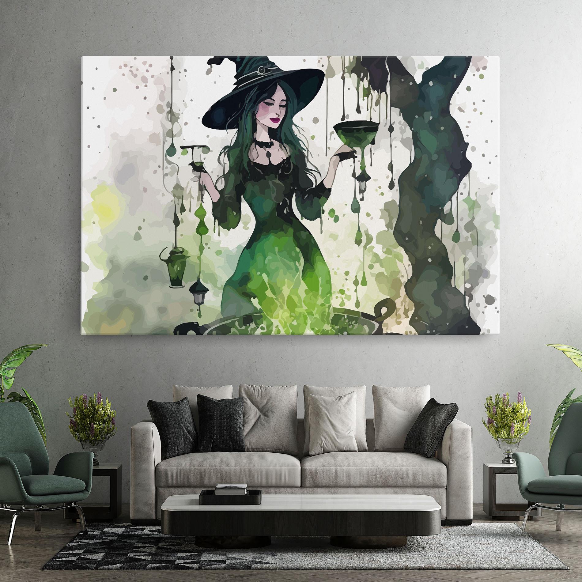 Vászonkép Green Light Witch mockup 7