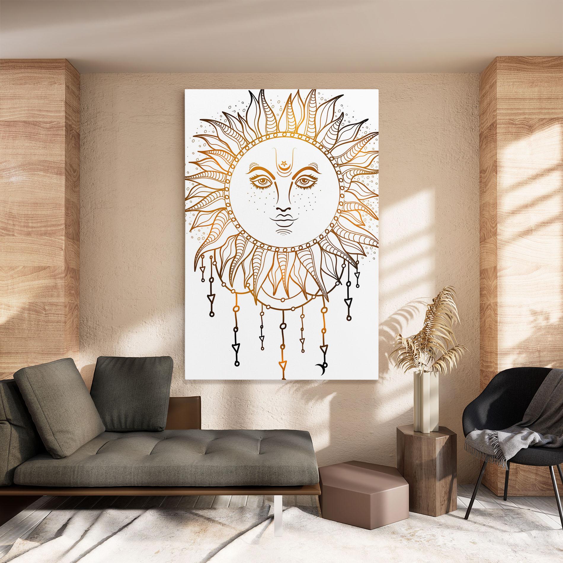 Vászonkép Gold Sun Face mockup 8