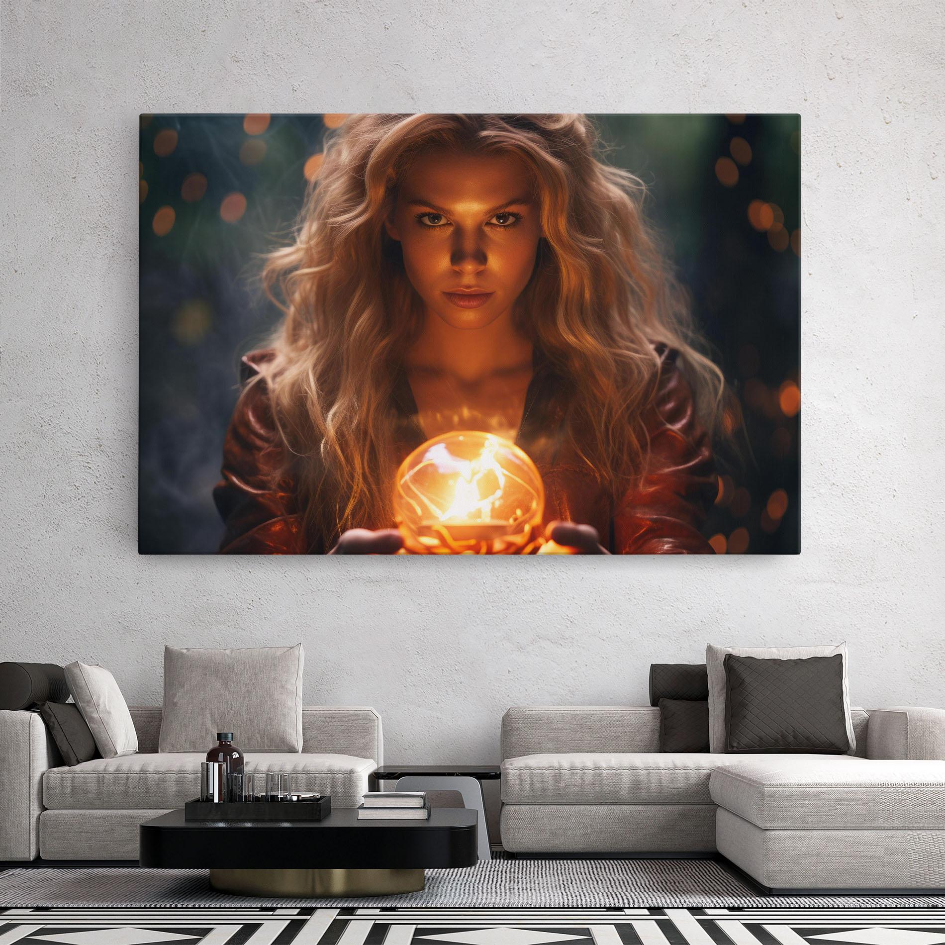 Vászonkép Beautiful Woman Witch mockup 2