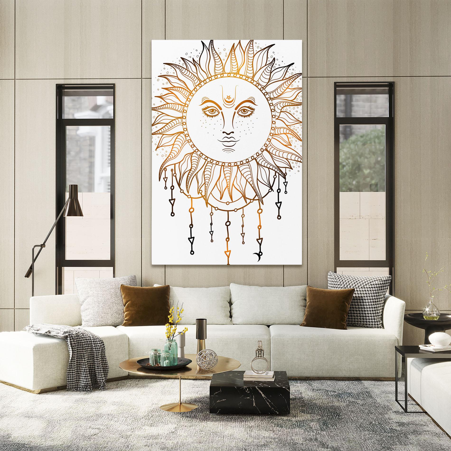 Vászonkép Gold Sun Face mockup 2