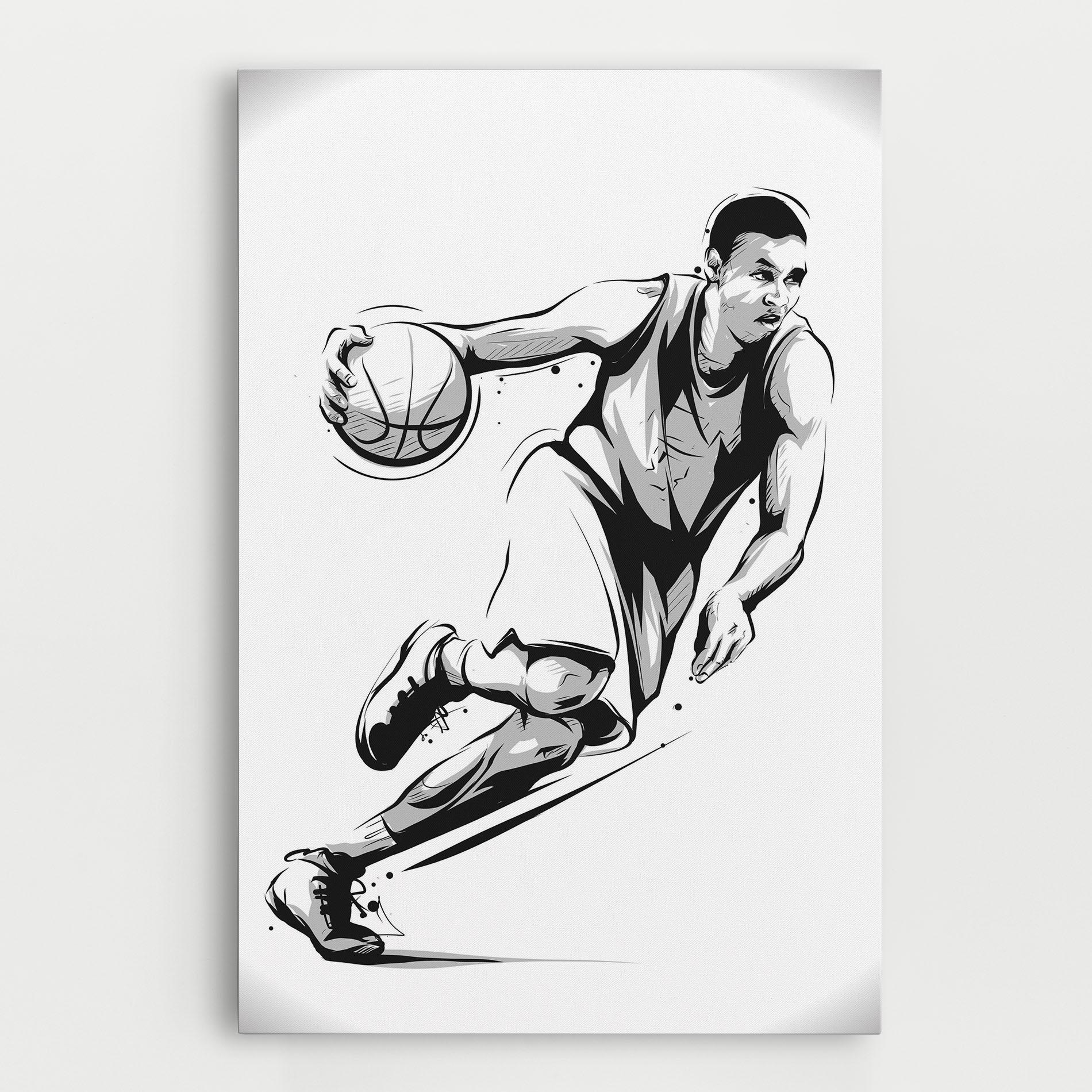 Vászonkép Basketball Player Line mockup 0