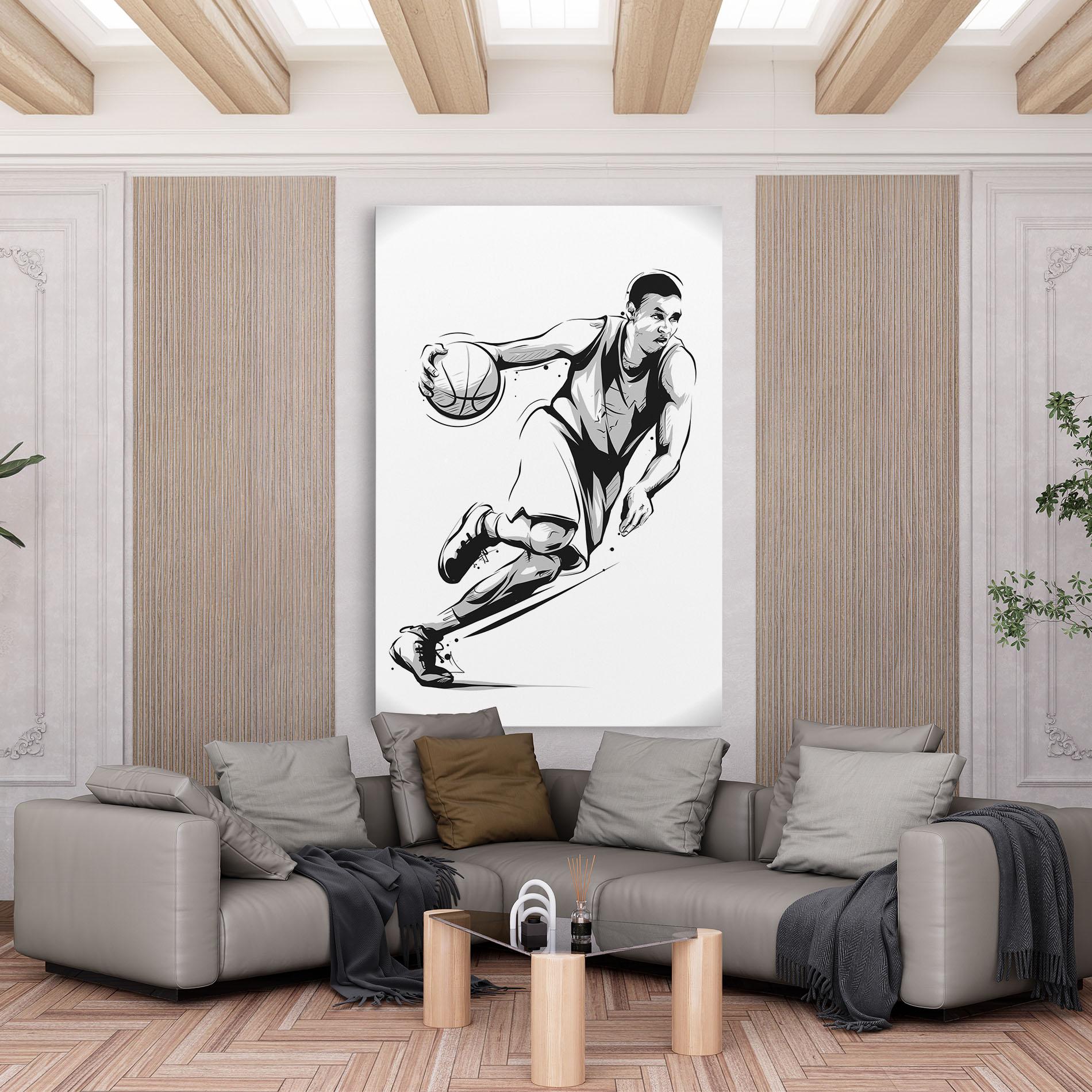 Vászonkép Basketball Player Line mockup 6