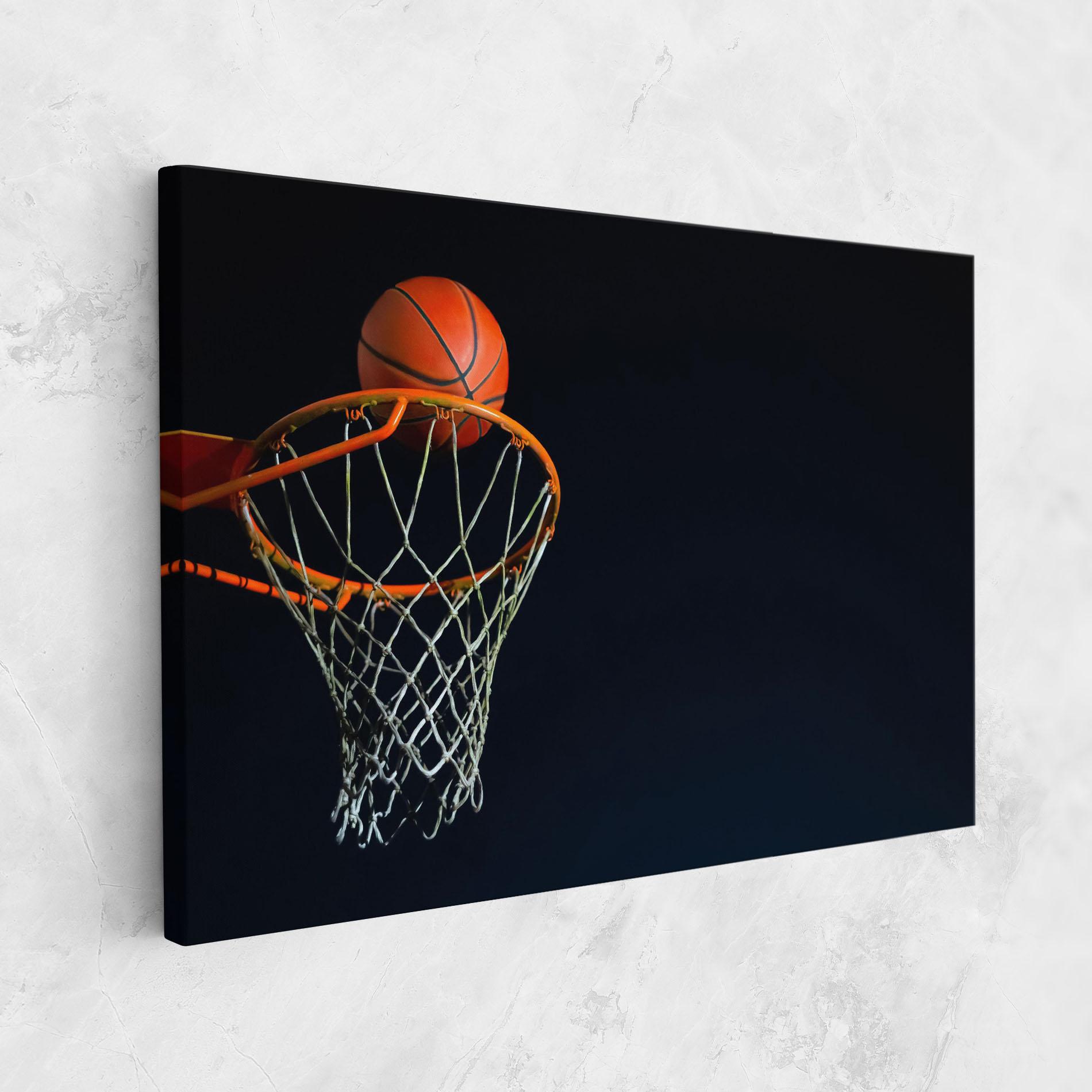 Vászonkép Basketball Hoop On Black mockup 1