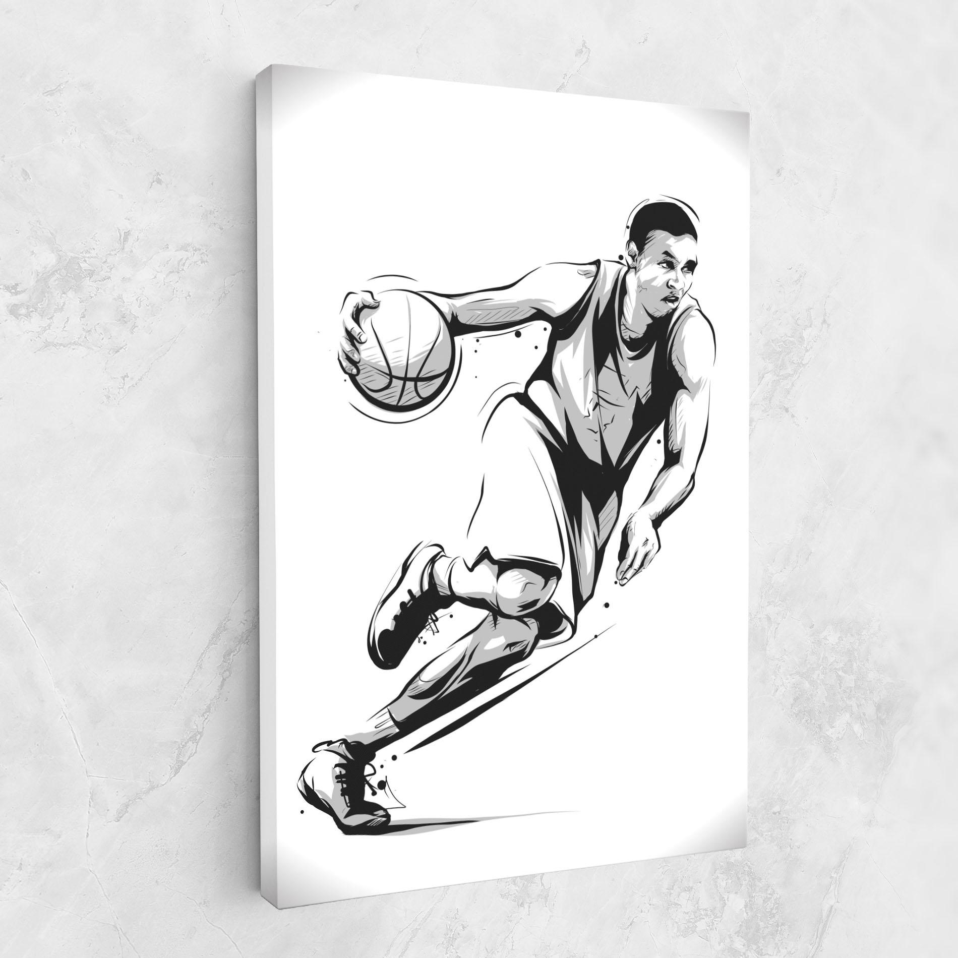 Vászonkép Basketball Player Line mockup 1