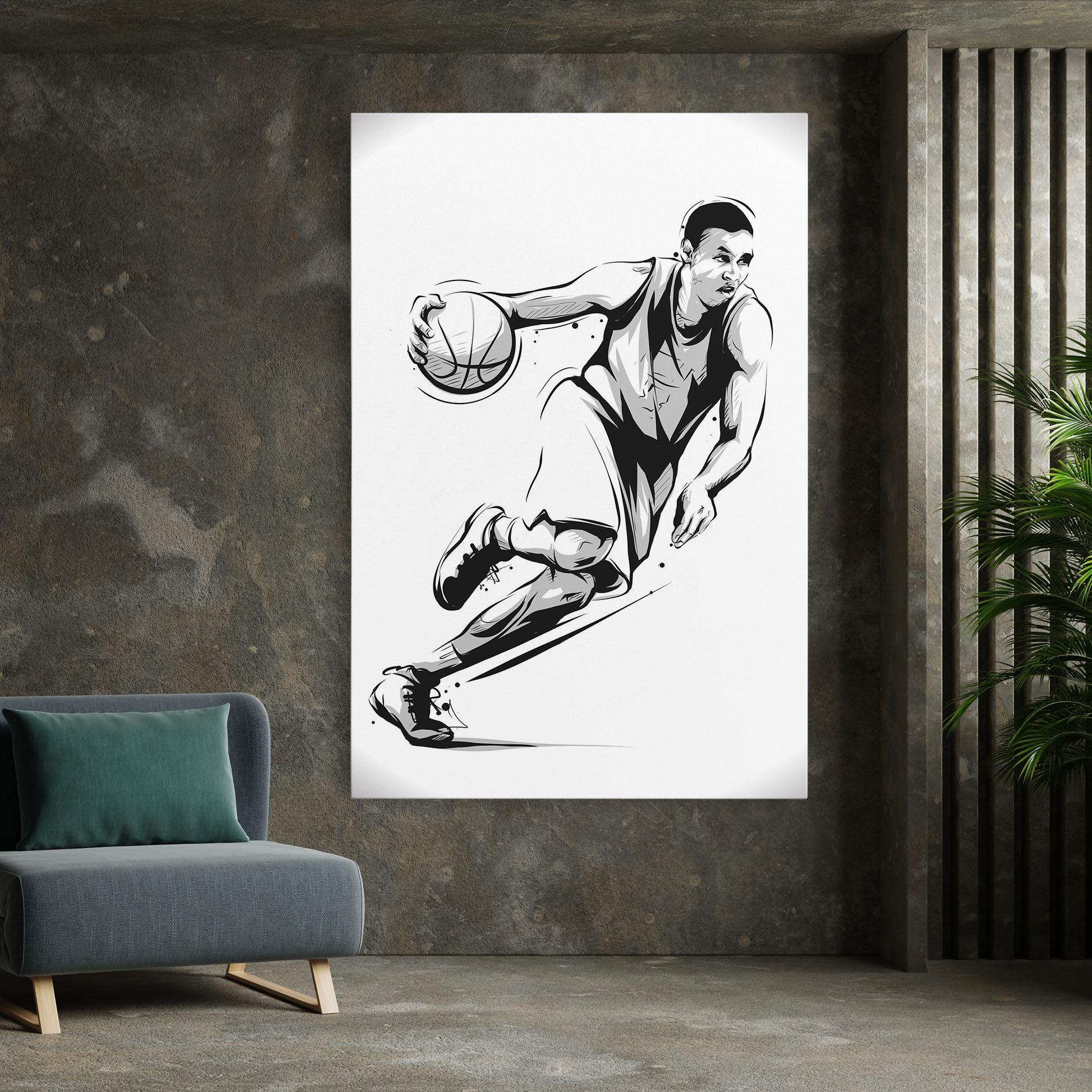 Vászonkép Basketball Player Line mockup 7