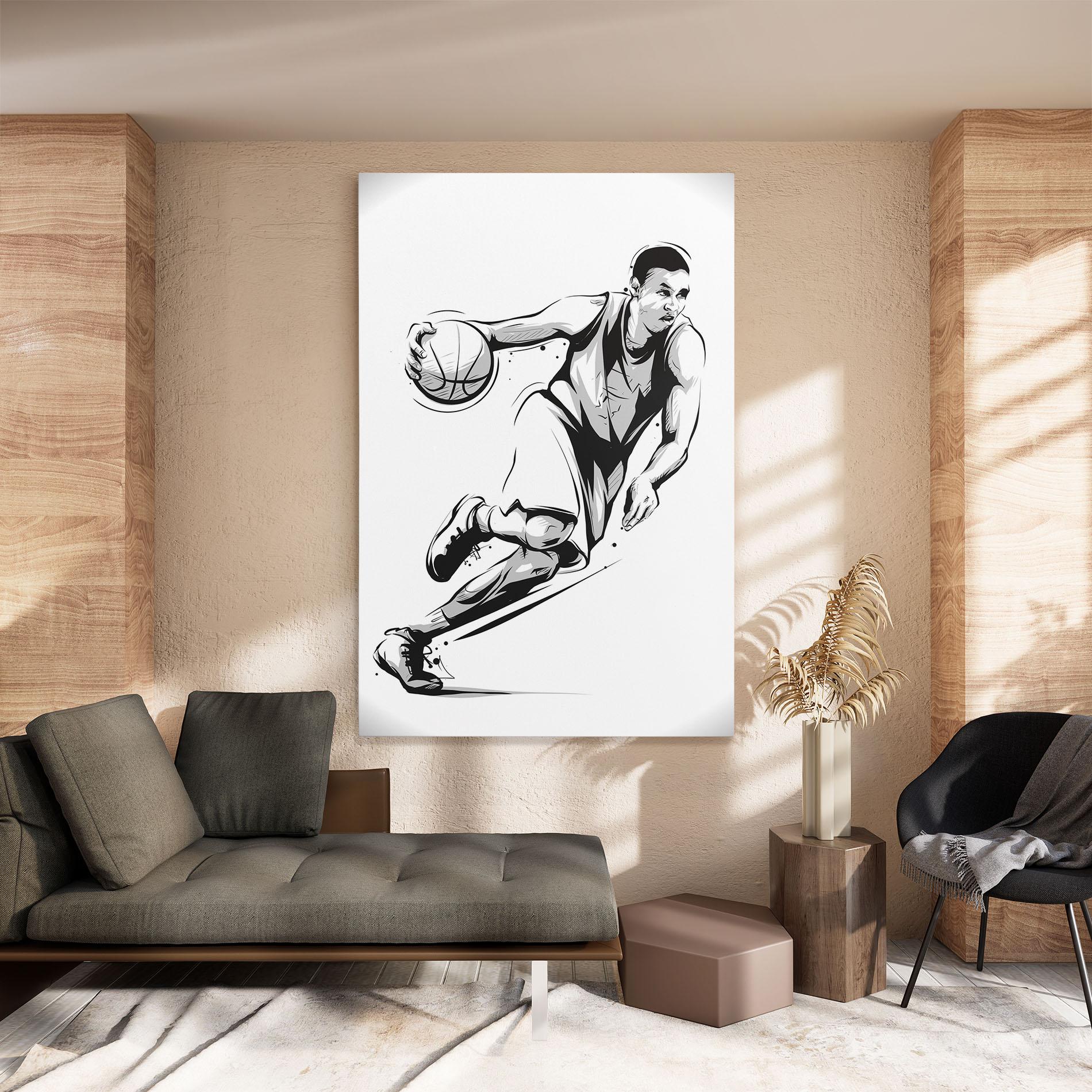 Vászonkép Basketball Player Line mockup 8