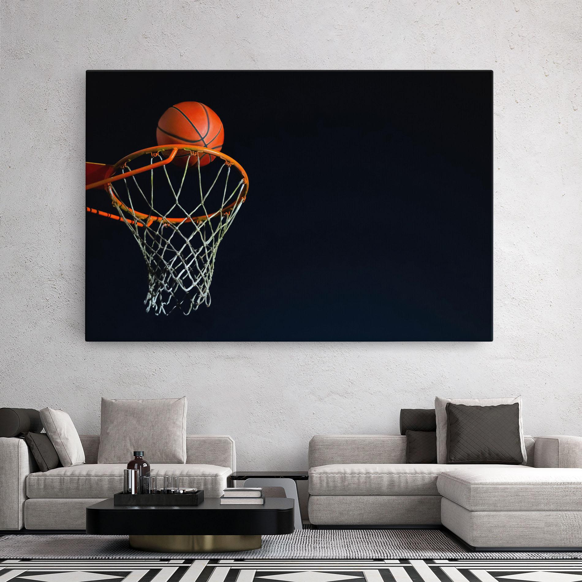 Vászonkép Basketball Hoop On Black mockup 2
