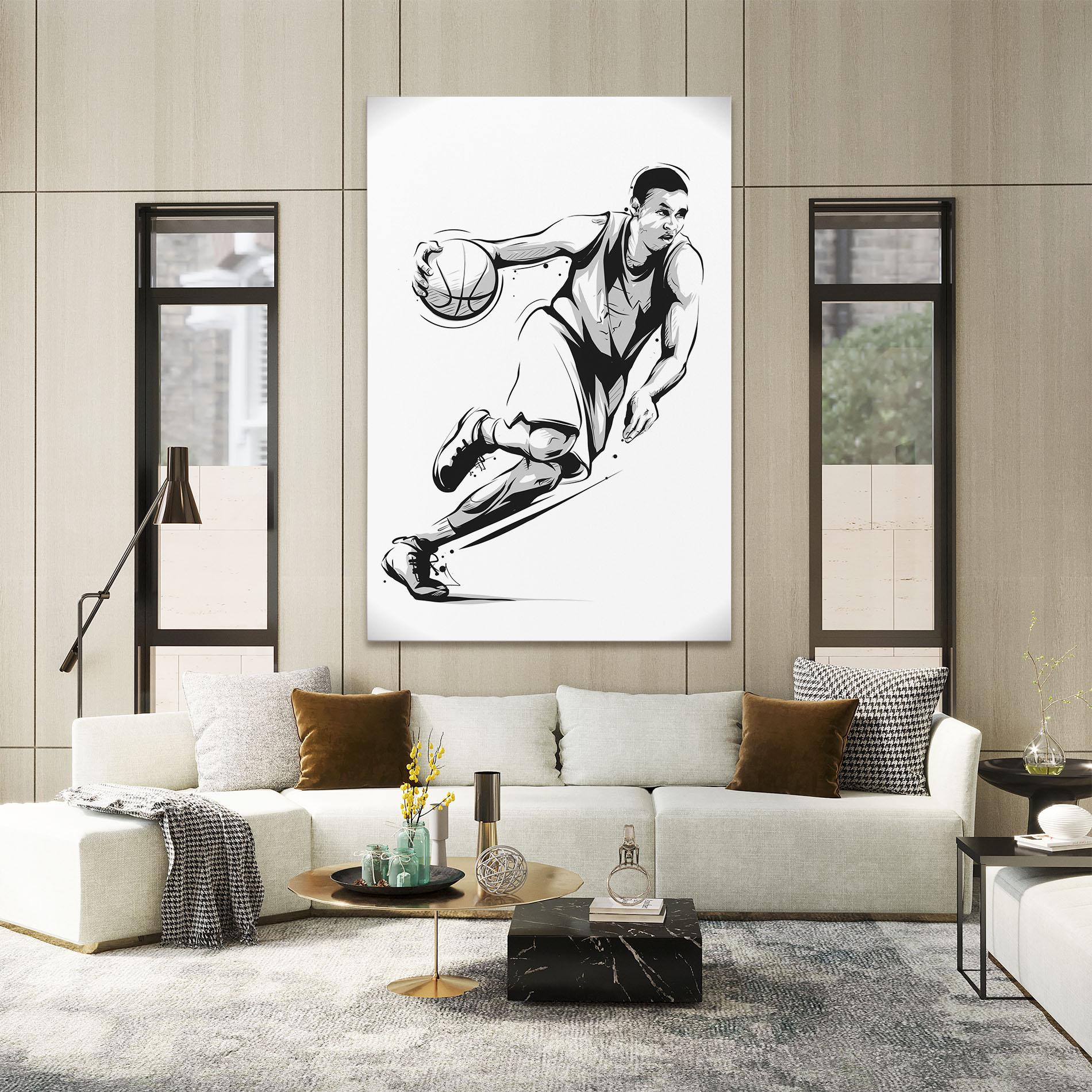 Vászonkép Basketball Player Line mockup 2