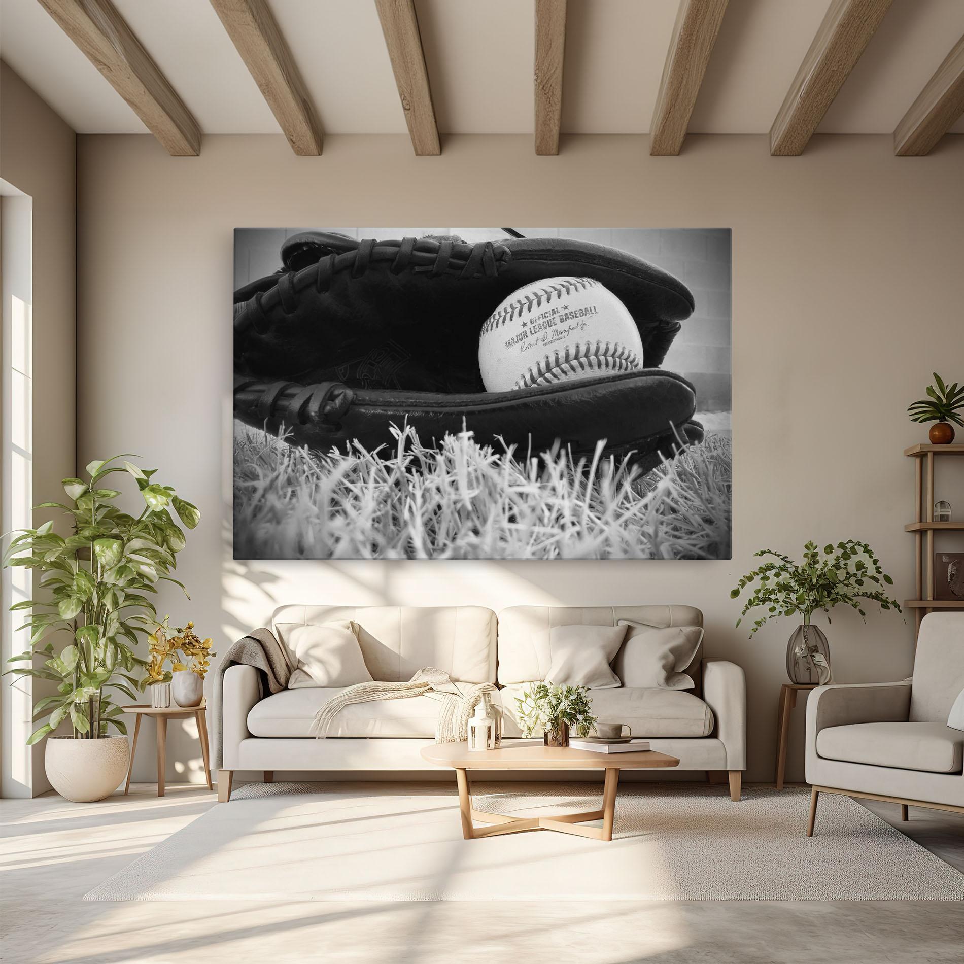 Vászonkép Black Baseball Glove mockup 6