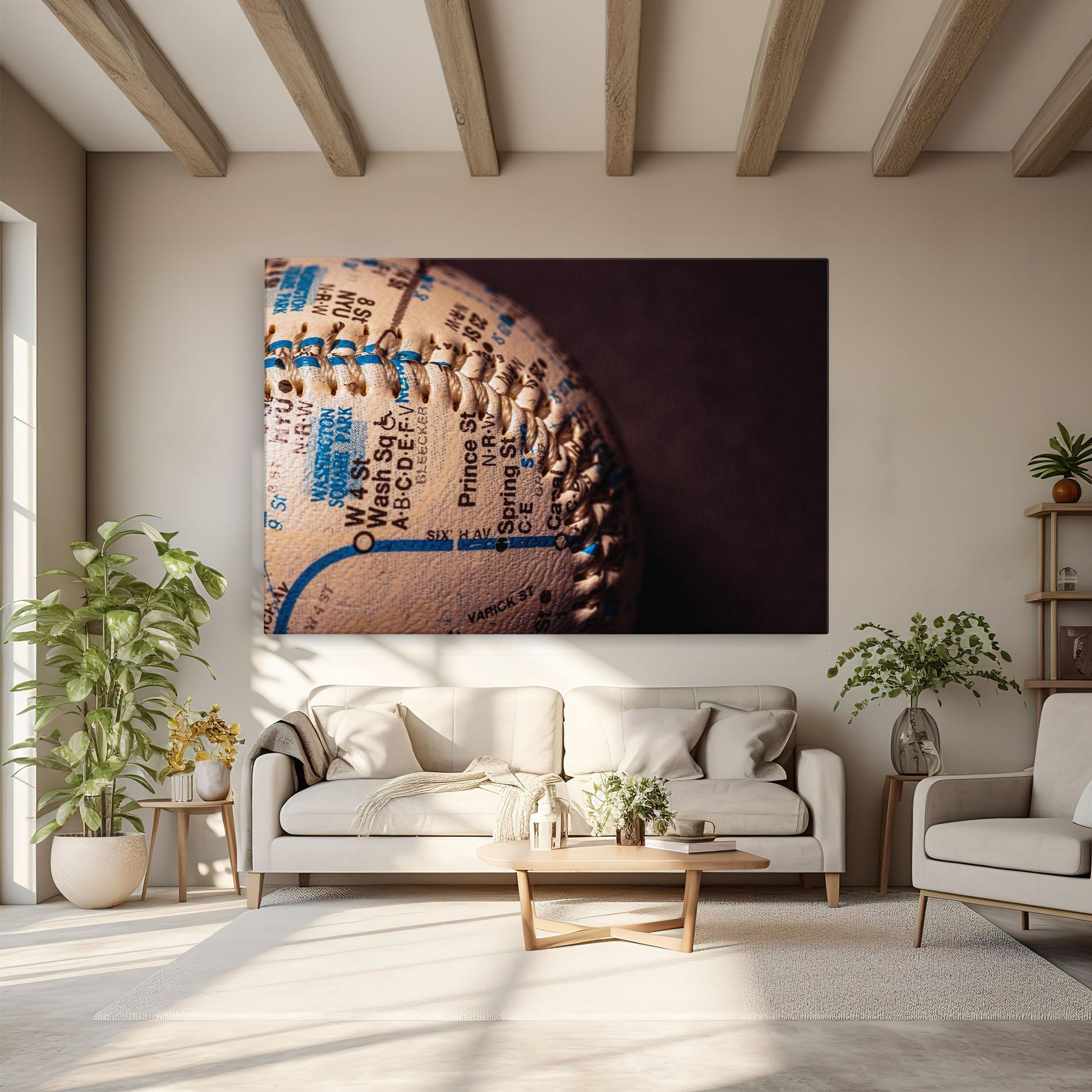 Vászonkép Blue Text Baseball Ball mockup 6