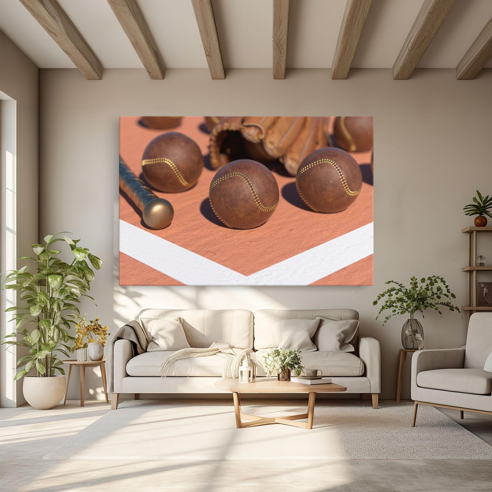 Vászonkép Brown Baseball Ball mockup 6