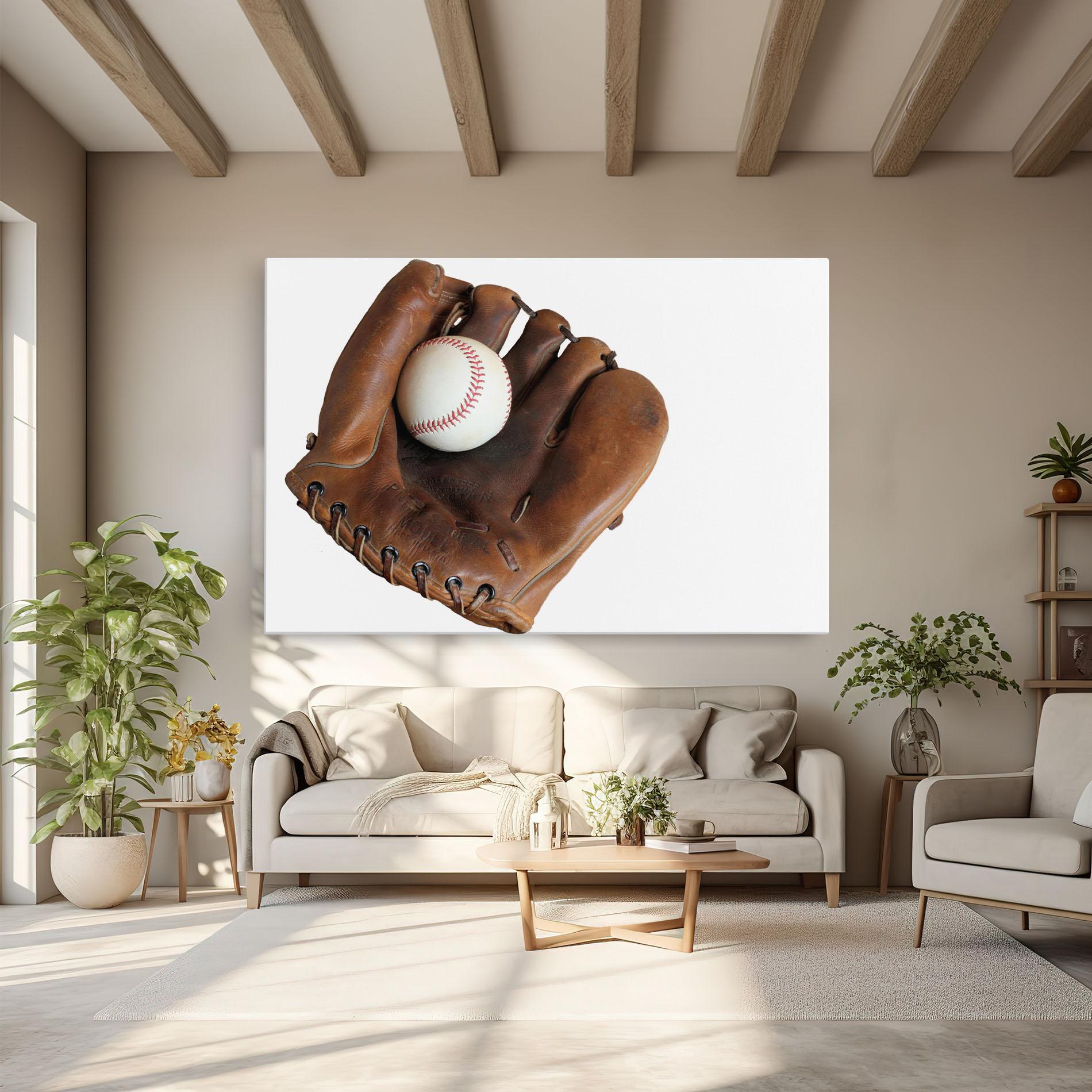 Vászonkép Holding Baseball Ball mockup 6