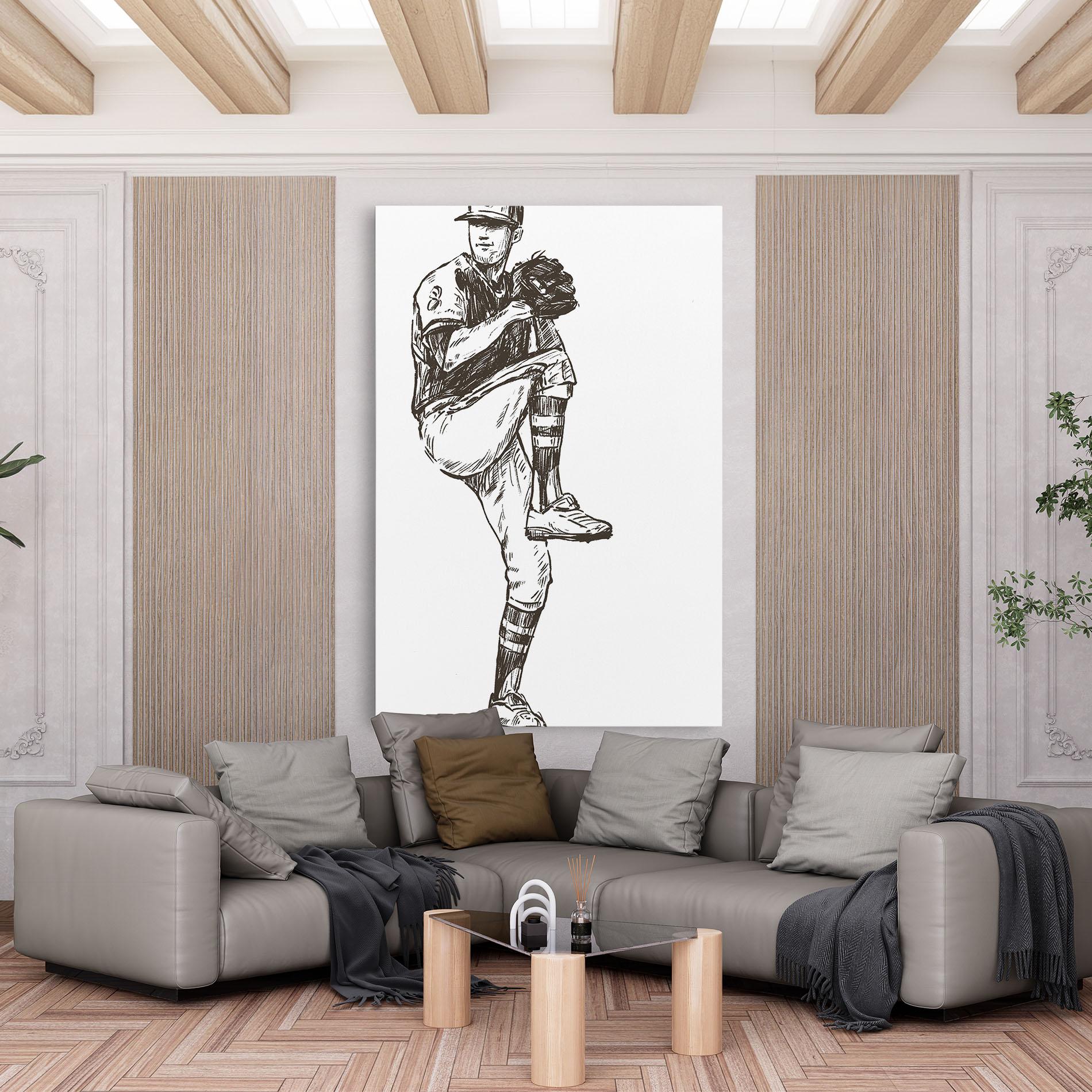 Vászonkép Baseball Player Line mockup 6