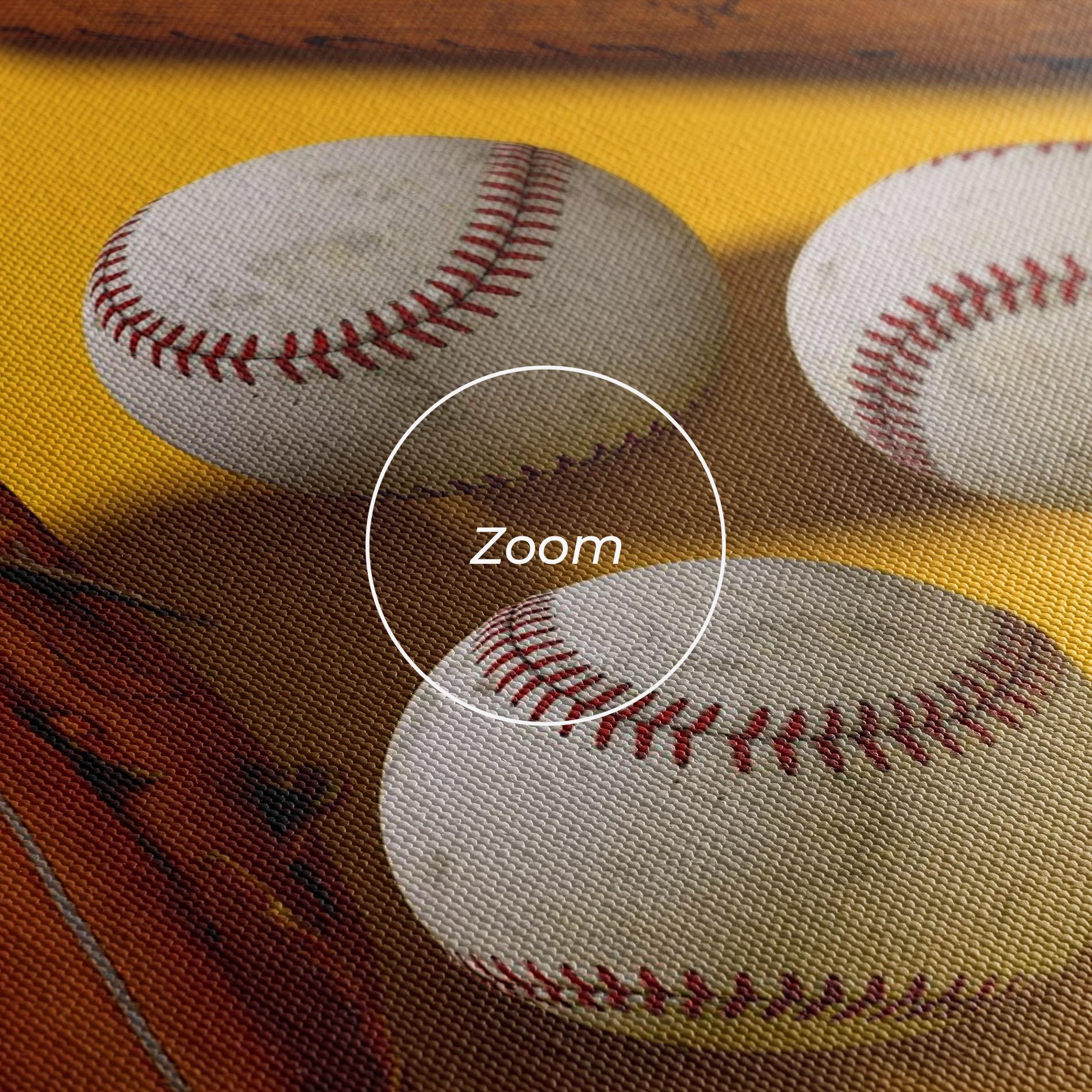 Vászonkép Baseball Set On Yellow mockup 3
