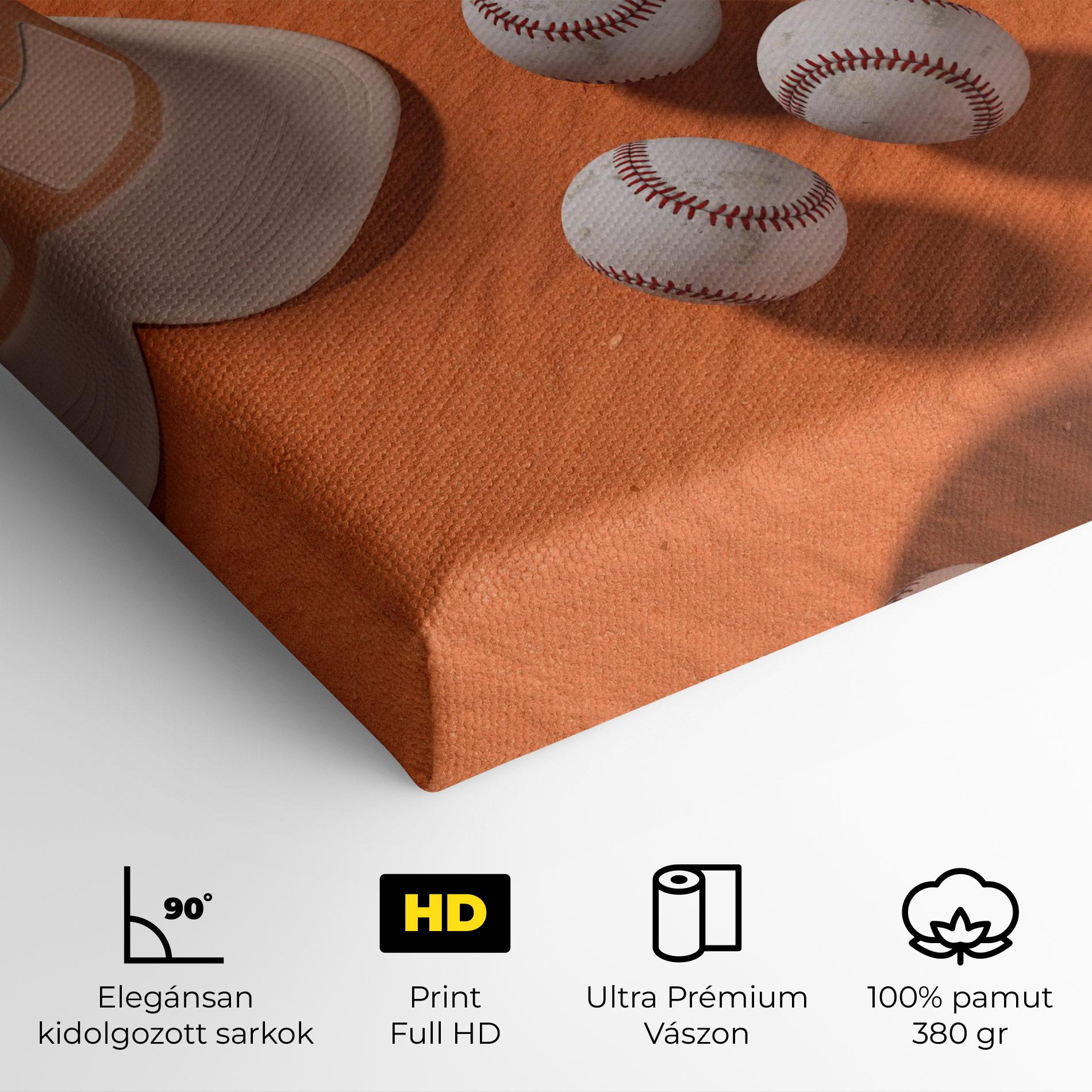 Vászonkép Baseball Set On Orange mockup 4