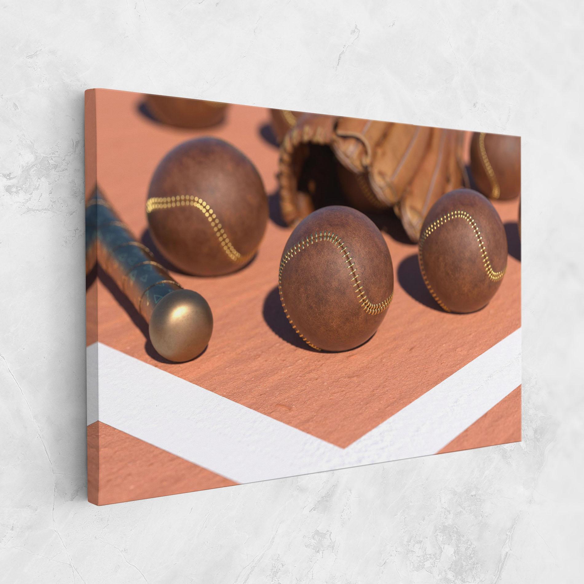 Vászonkép Brown Baseball Ball mockup 1