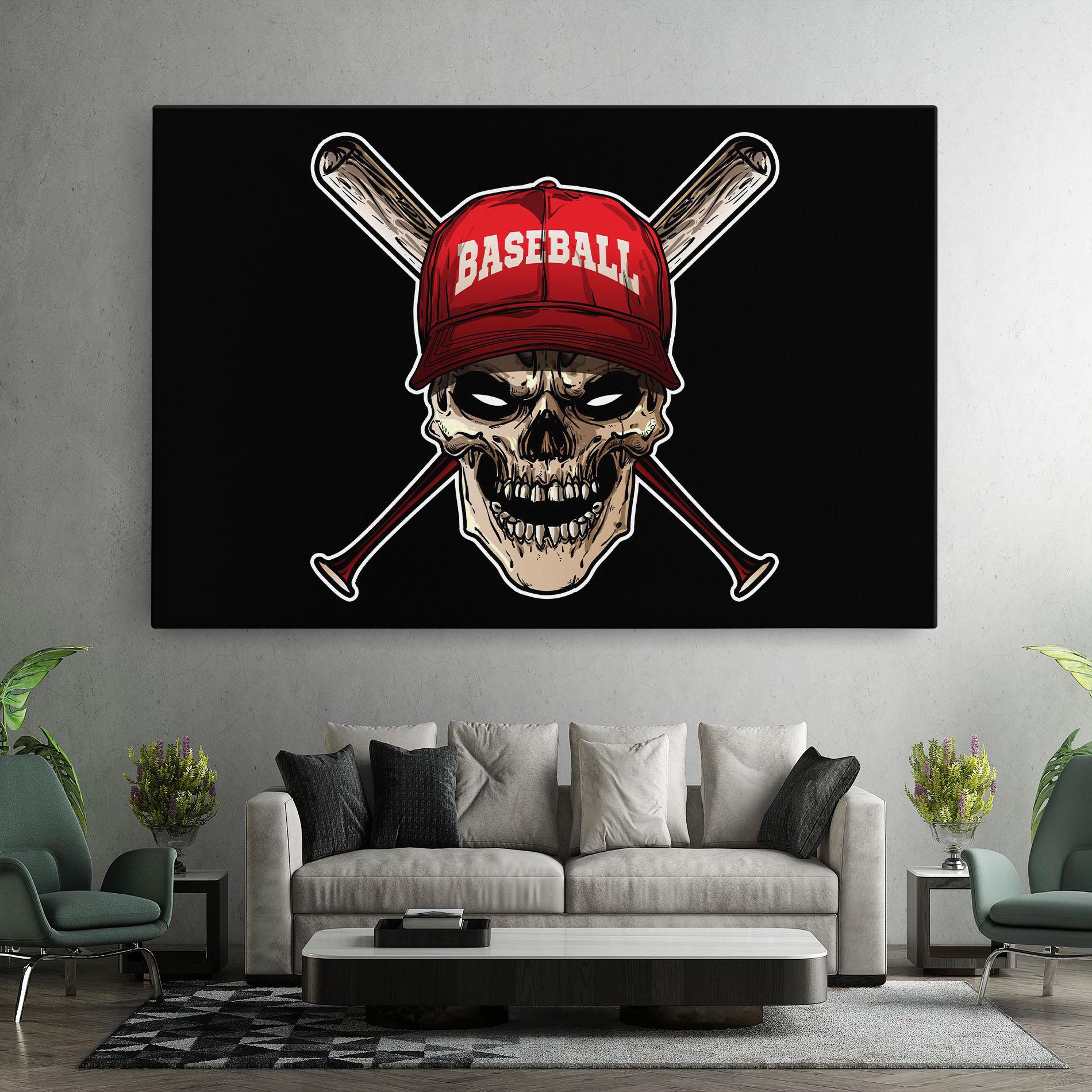 Vászonkép Baseball Skull mockup 7