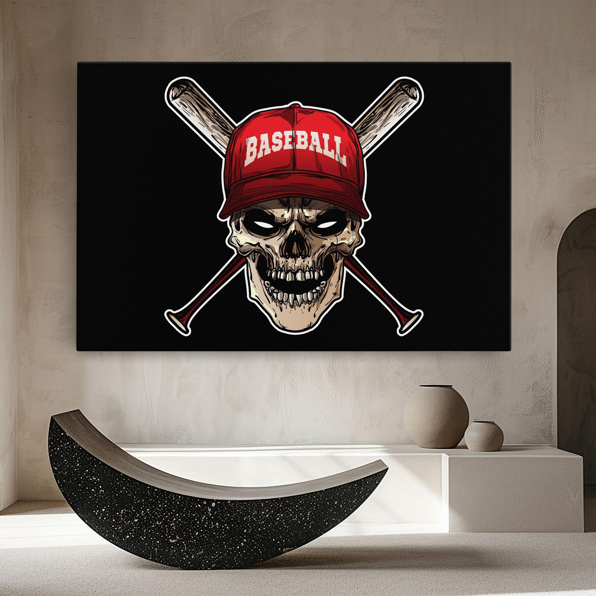 Vászonkép Baseball Skull mockup 8