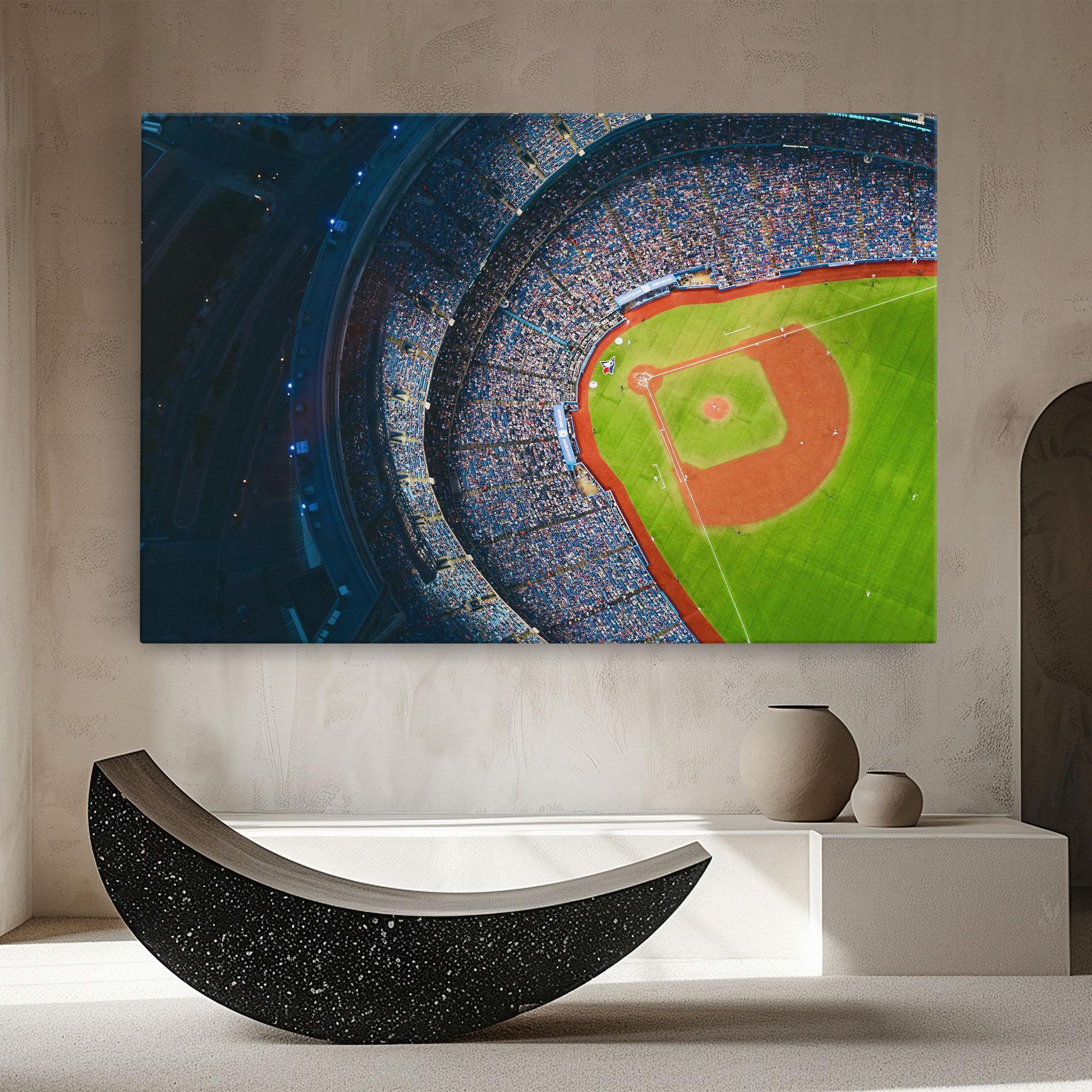 Vászonkép Green Baseball Field mockup 8