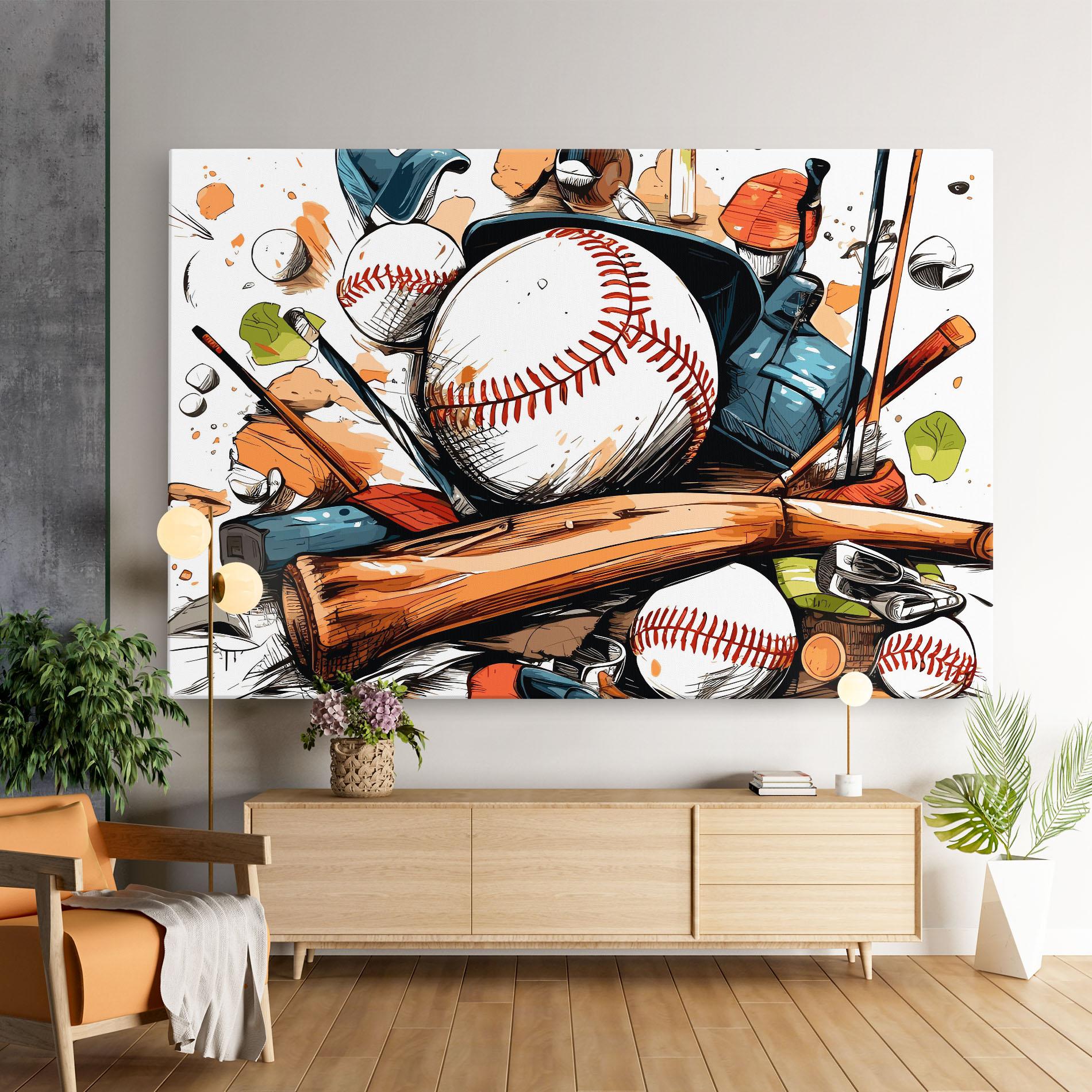 Vászonkép Baseball Trash mockup 9