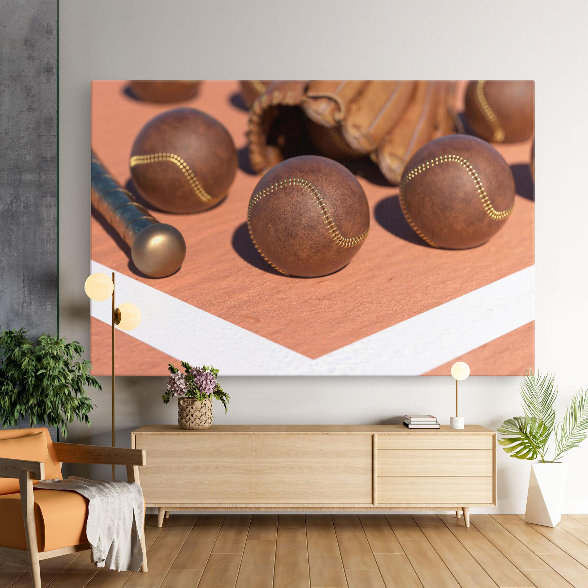 Vászonkép Brown Baseball Ball mockup 9
