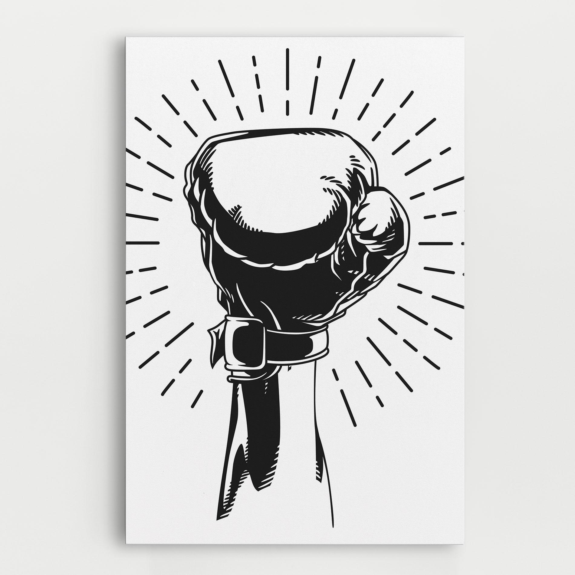 Vászonkép White Hand Boxing mockup 0