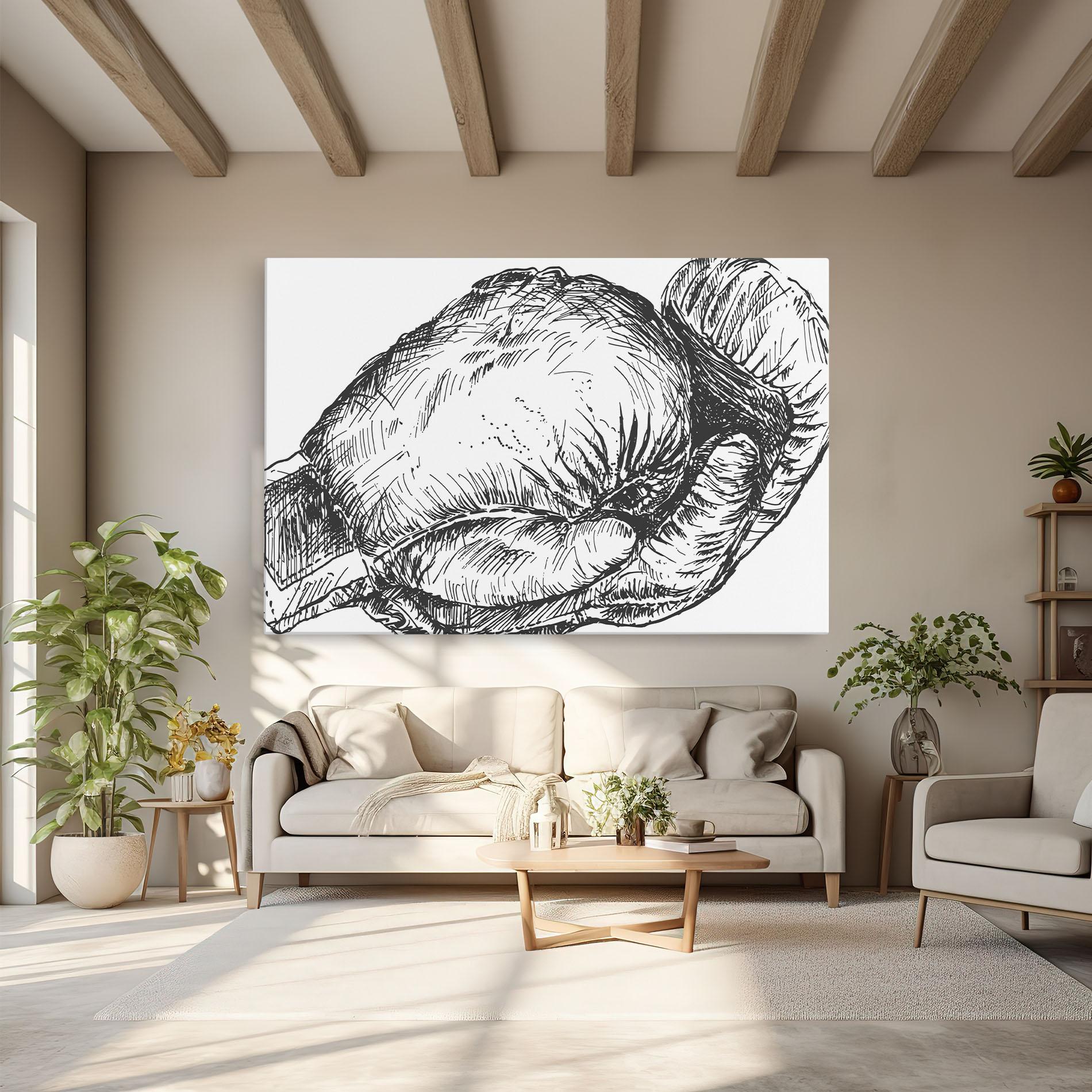 Vászonkép Grey Line Glove mockup 6