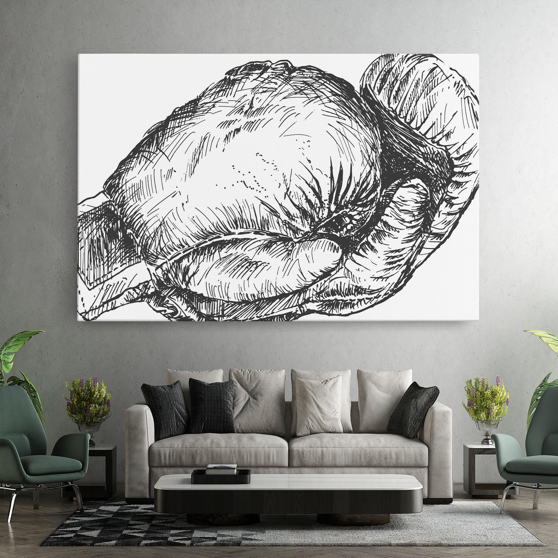 Vászonkép Grey Line Glove mockup 7