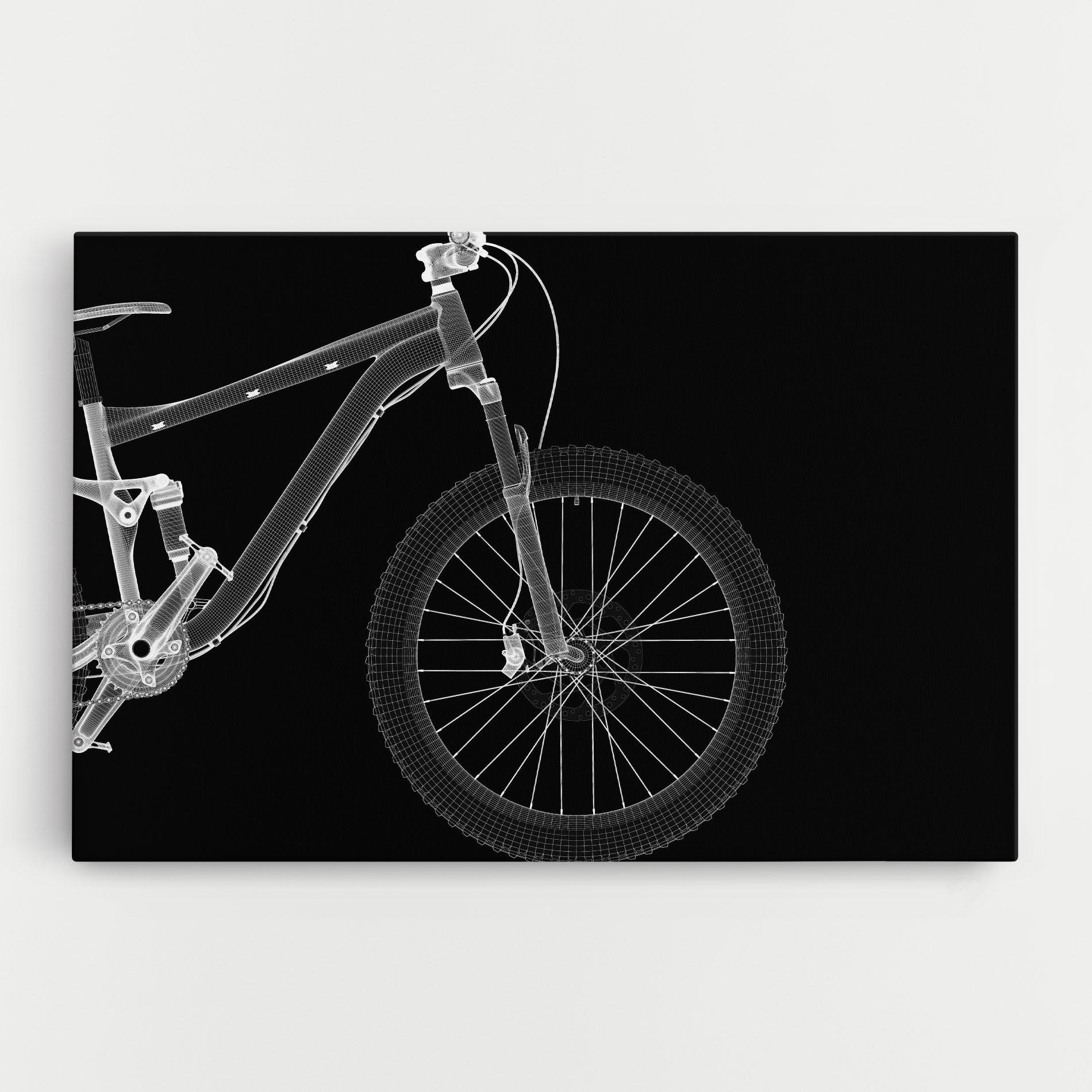 Vászonkép 3d White Model Bike mockup 0