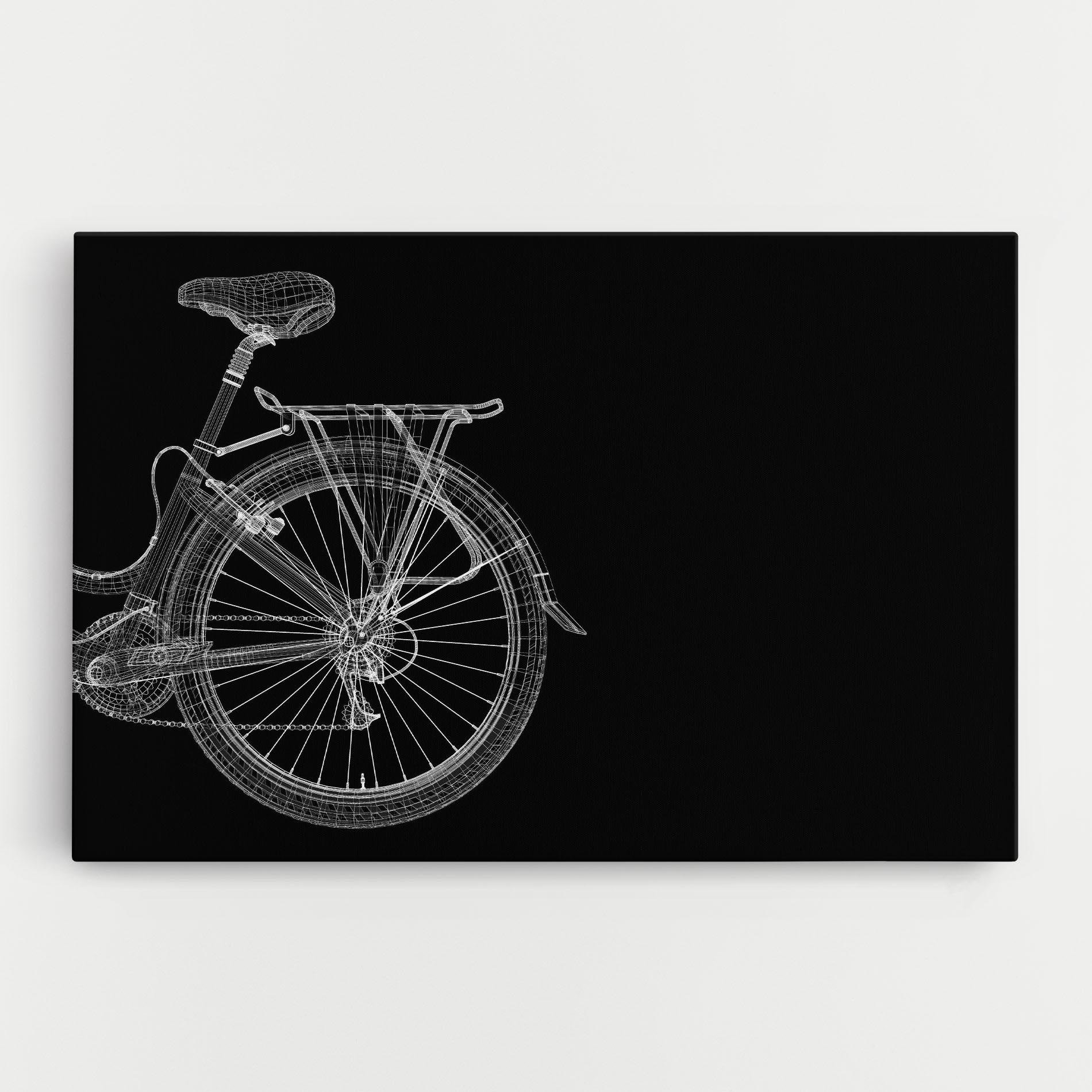Vászonkép 3d Wire Model Bike mockup 0