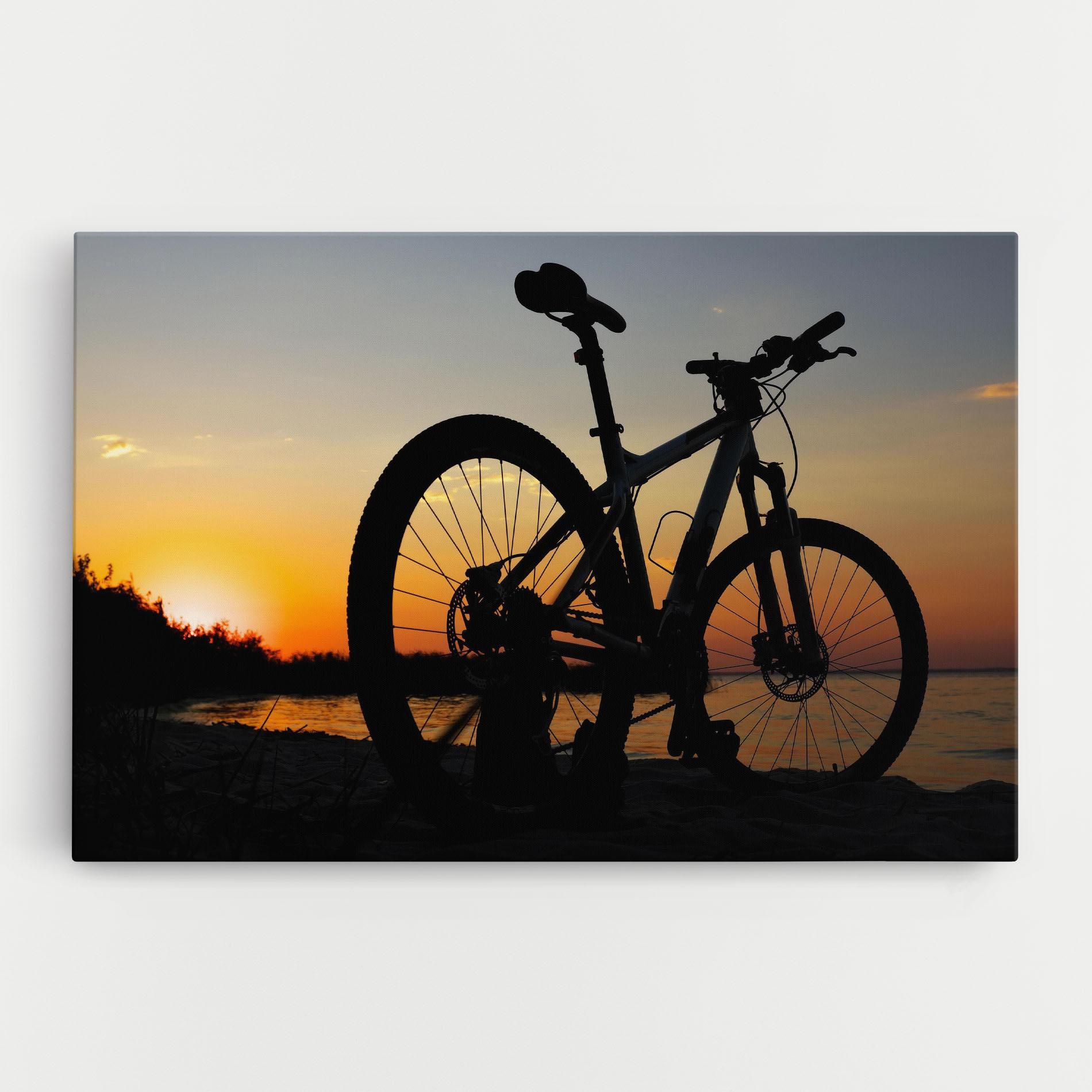 Vászonkép Beach Bike Silhouette mockup 0
