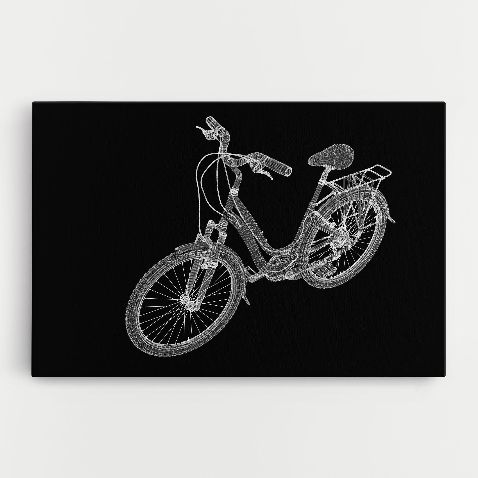 Vászonkép Bicycle 3d Model mockup 0