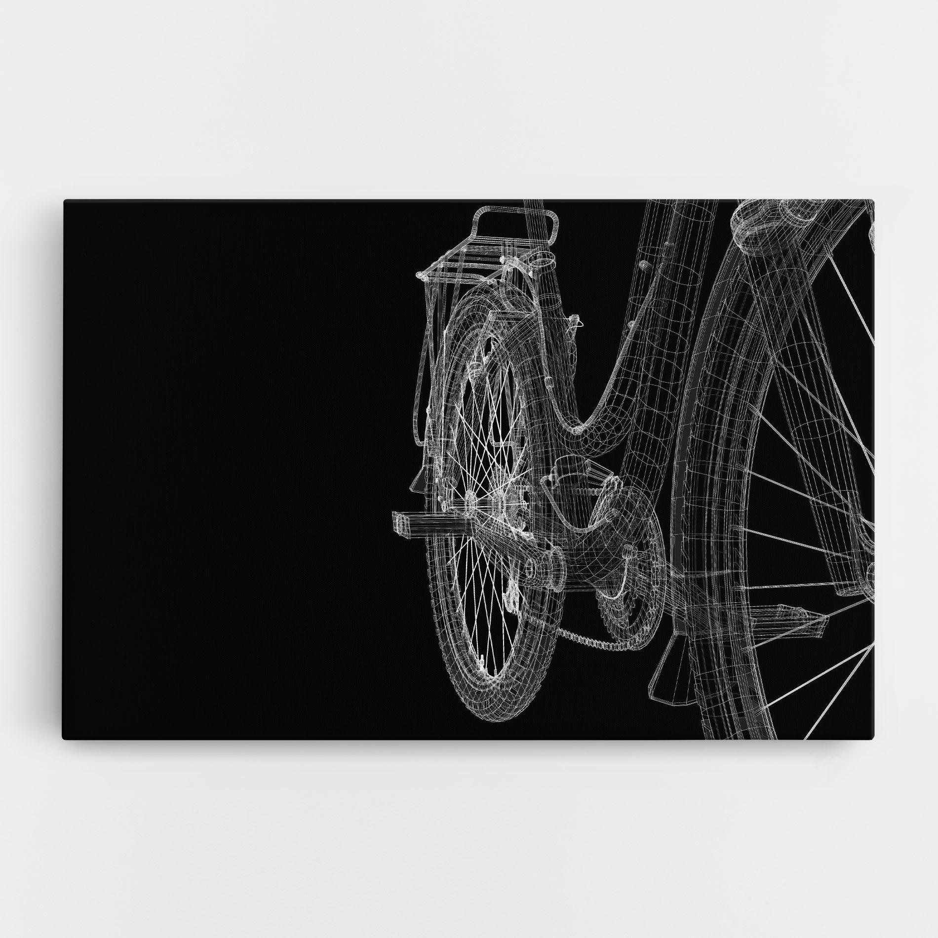 Vászonkép Bike Wire Model 3d mockup 0