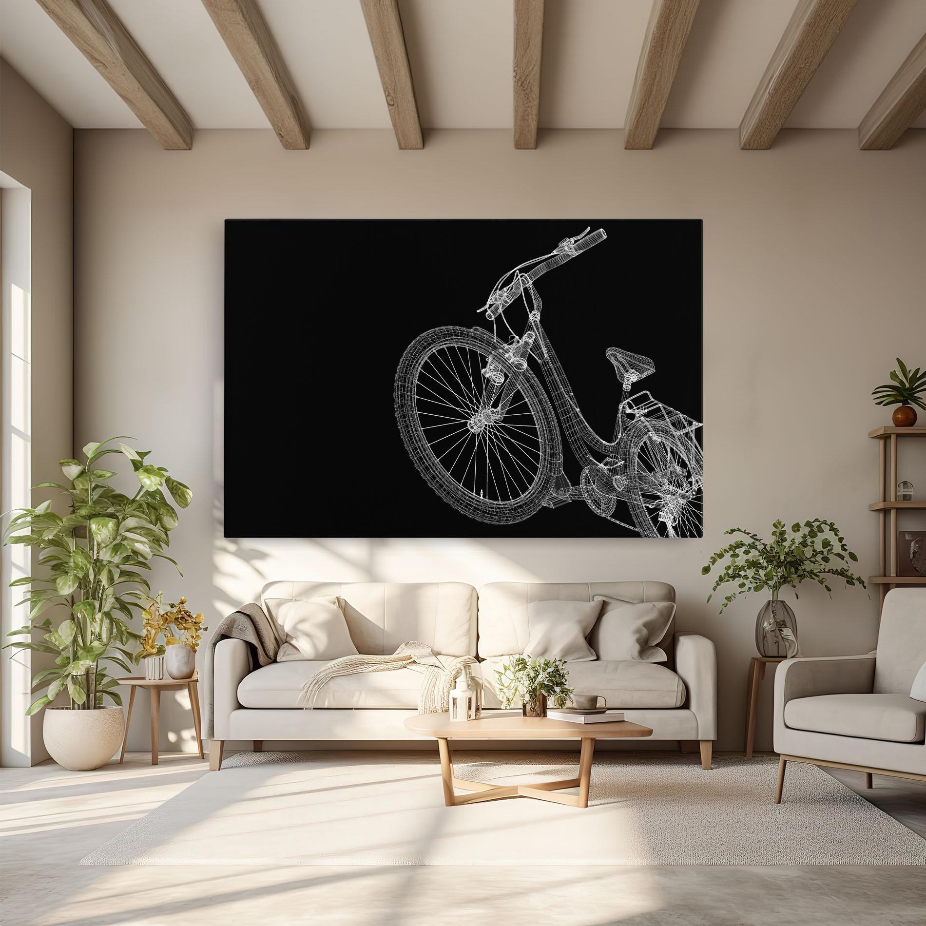 Vászonkép 3d Bike Model On Black mockup 6