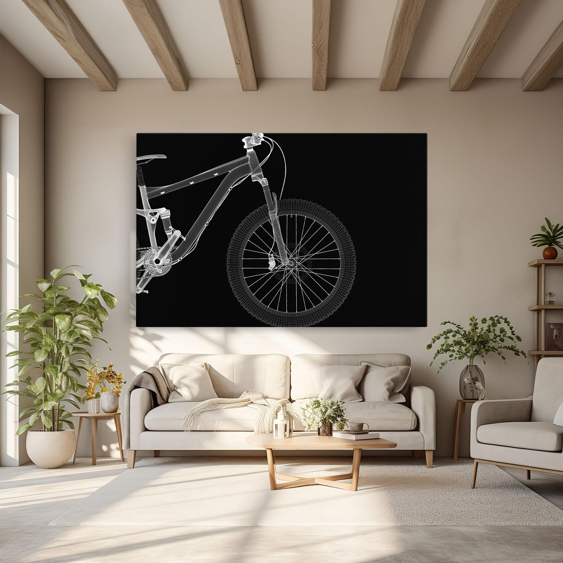 Vászonkép 3d White Model Bike mockup 6